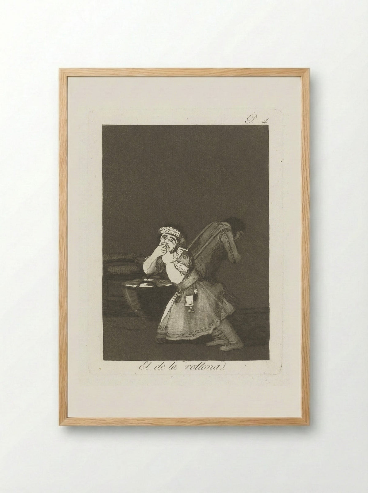 El de la rollona - Francisco de Goya - Framed Print Wood