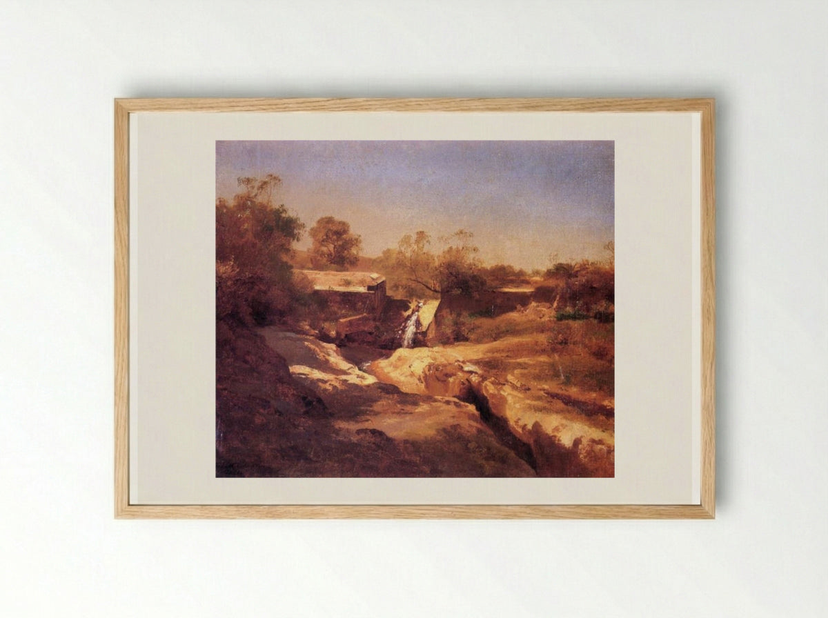 El río de Tacubaya - José María Velasco - Framed Print Wood