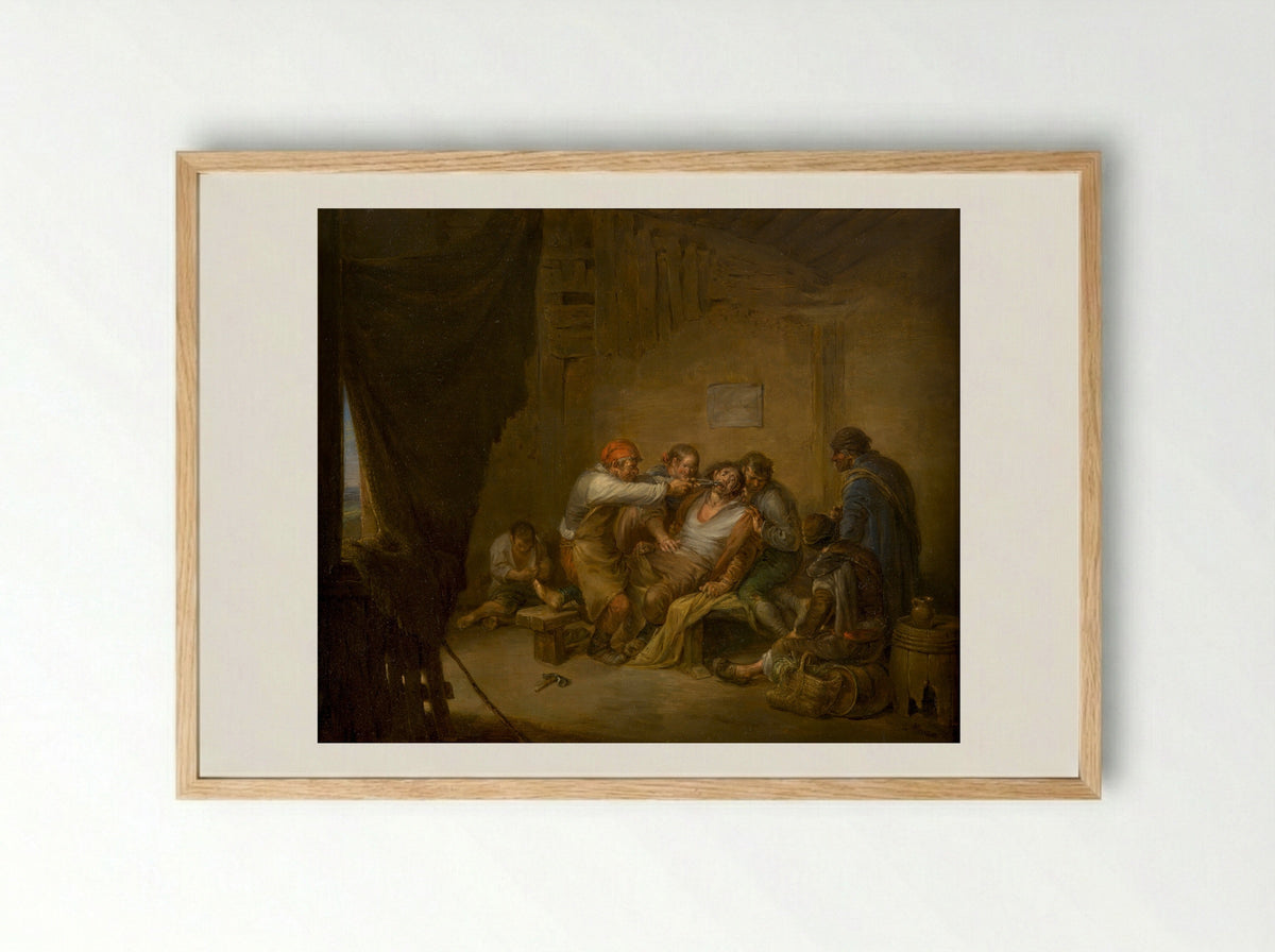 El sacamuelas (The Toothpuller) - Leonardo Alenza - Framed Print Wood