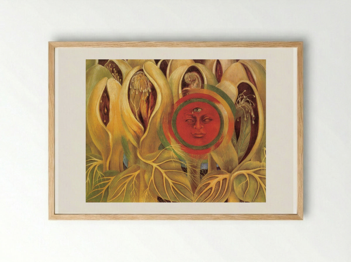 El sol de la vida (Sun and Life) - Frida Kahlo - Framed Print Wood