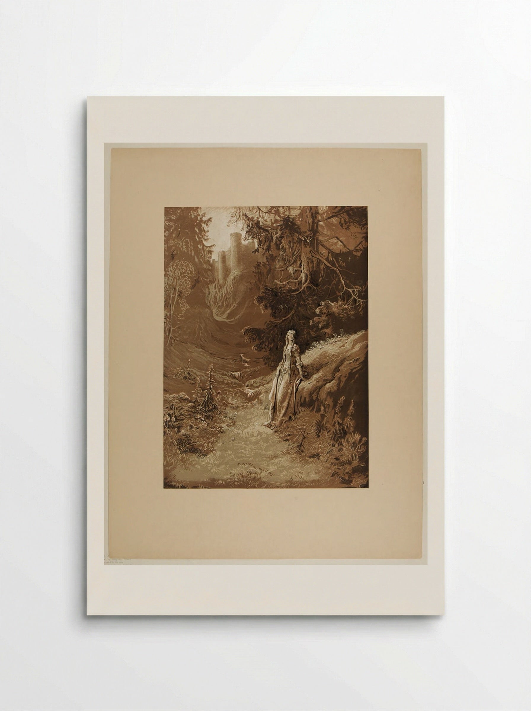 Elaine on the Road to the Cave - Gustave Doré - Poster