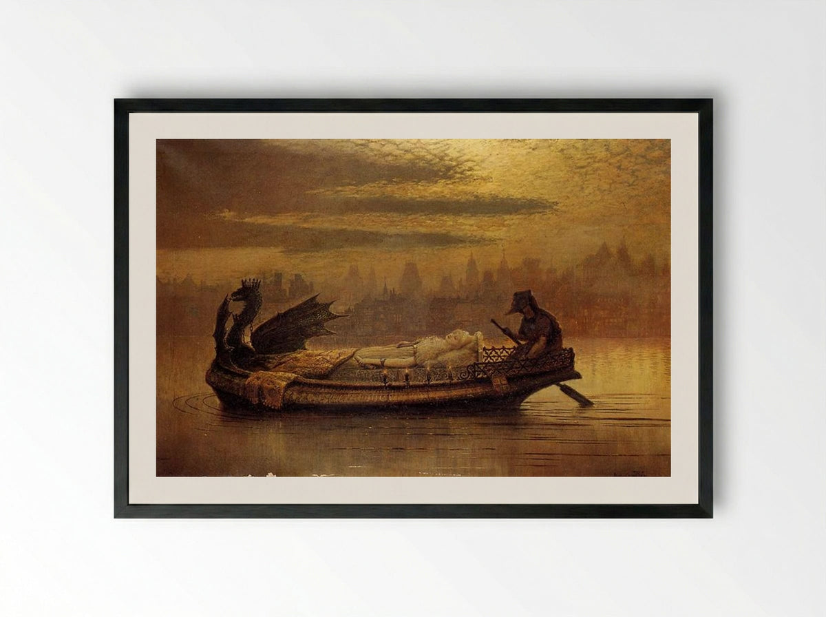 Elaine - John Atkinson Grimshaw - Framed Print Black