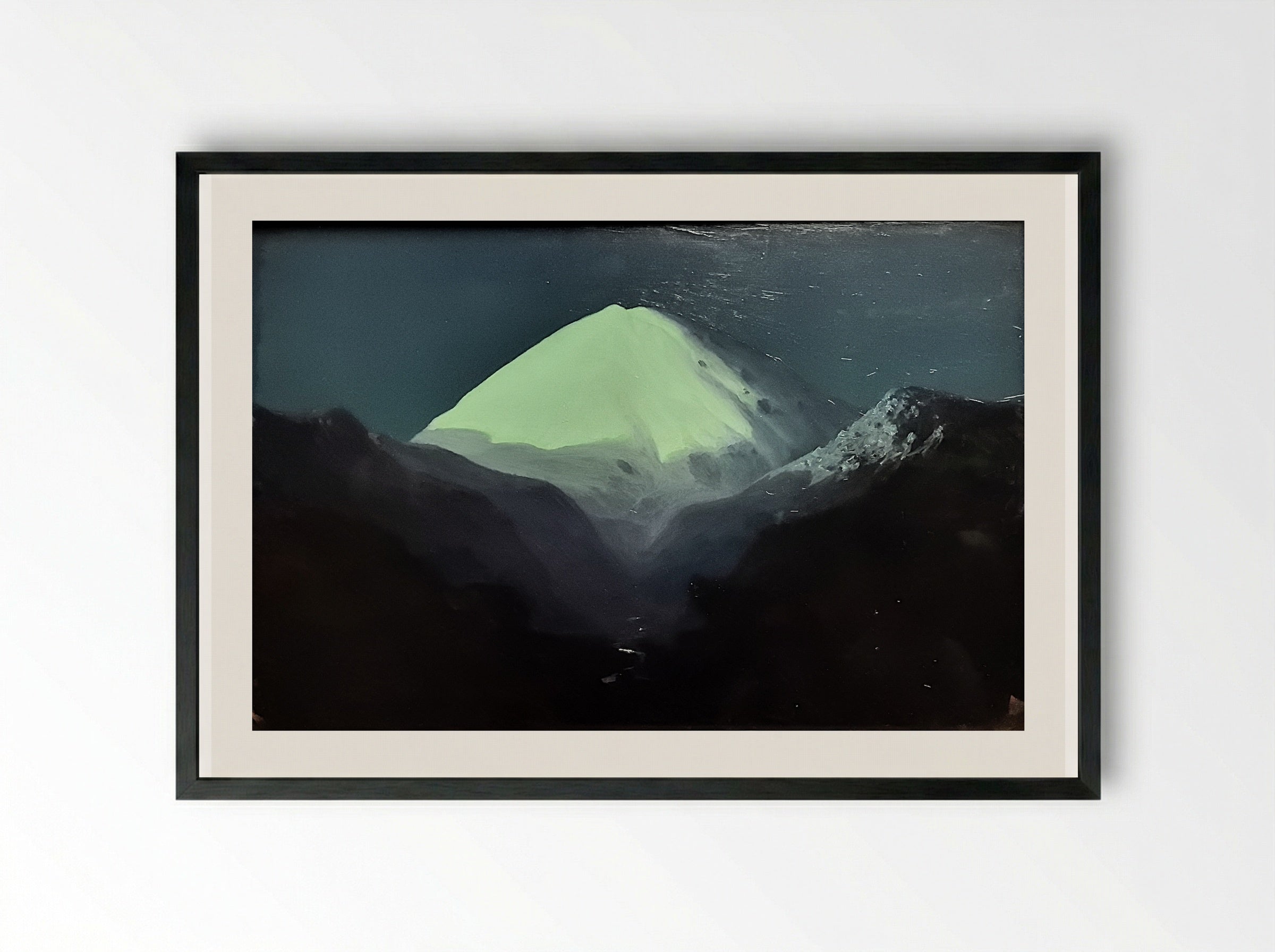 Elbrus. Moonlit Night - Arkhip Kuindzhi - Framed Print Black