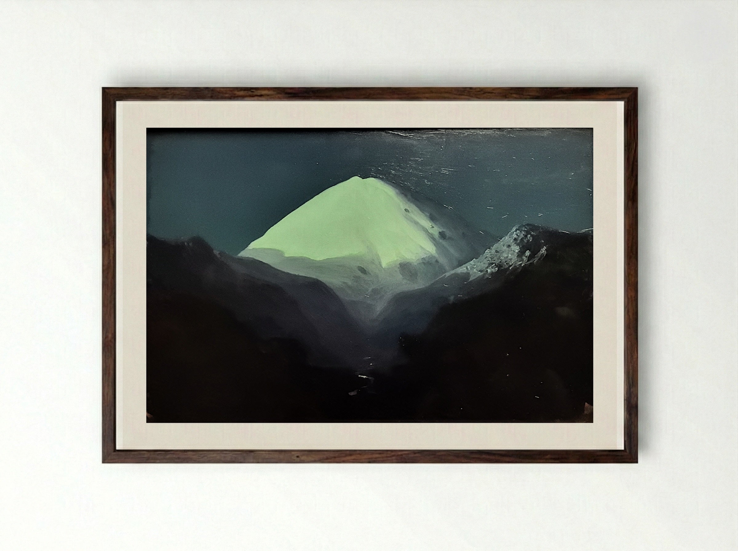 Elbrus. Moonlit Night - Arkhip Kuindzhi - Framed Print Dark Wood