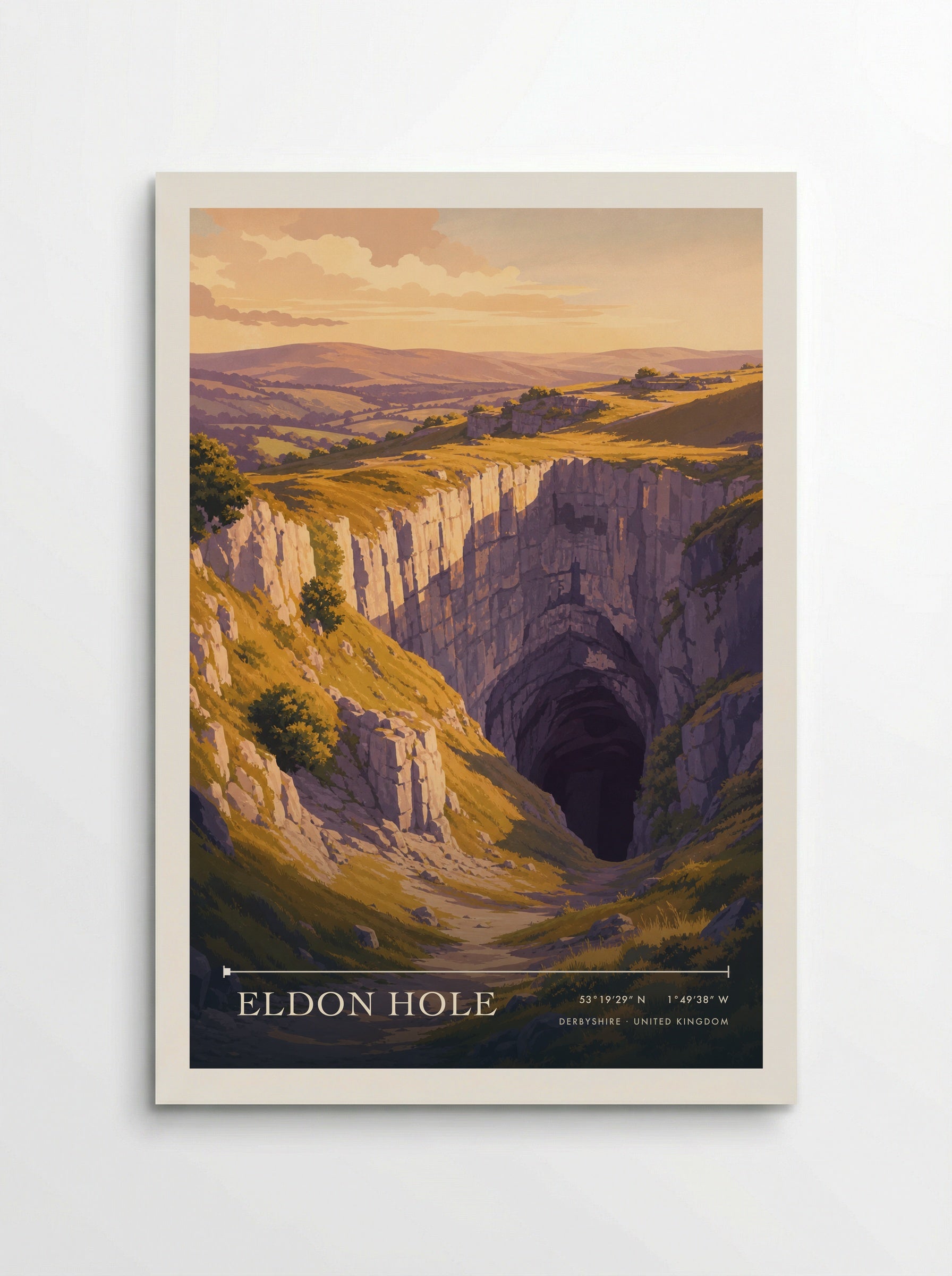 Eldon Hole Derbyshire United Kingdom Travel Poster - Poster
