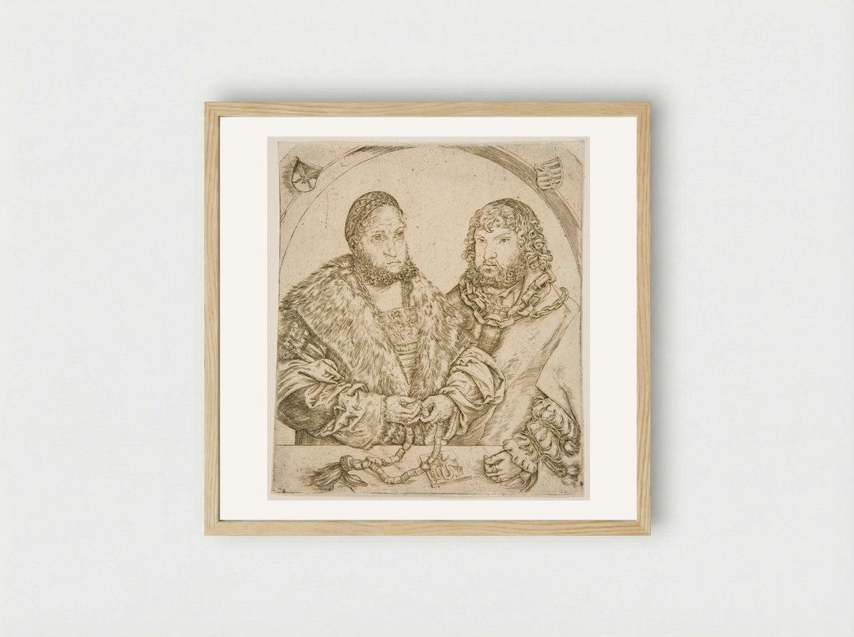 Electors Frederick III, the Wise, and his brother John the Constant - Lucas Cranach the Elder - Framed Print Wood