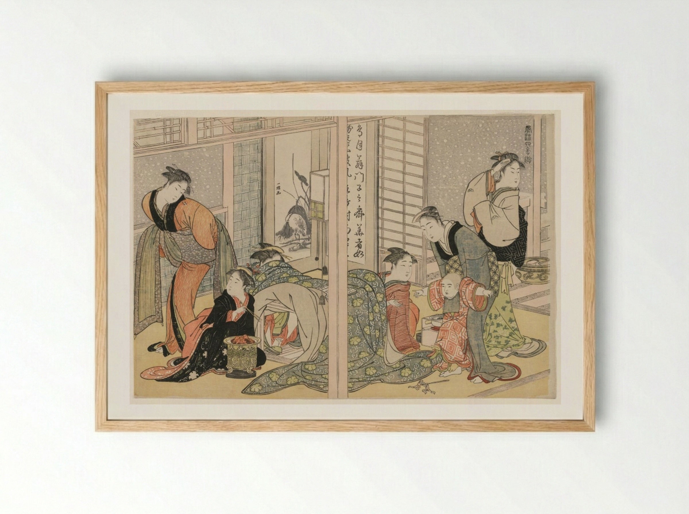 Elegant Pleasures of the Four Seasons - Kitagawa Utamaro - Framed Print Wood