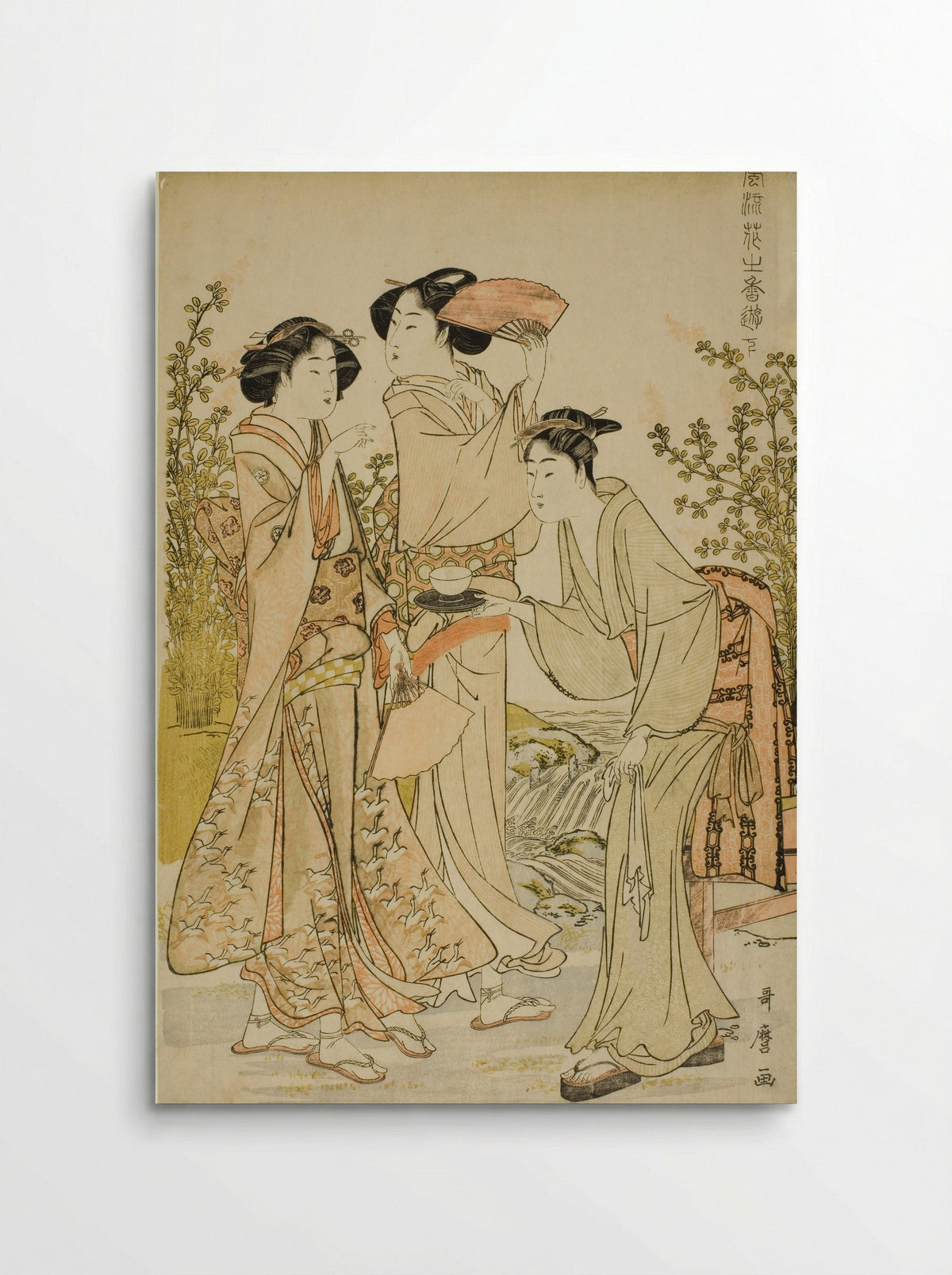 Elegant Pleasures: The Scent of Flowers, left - Kitagawa Utamaro - Poster