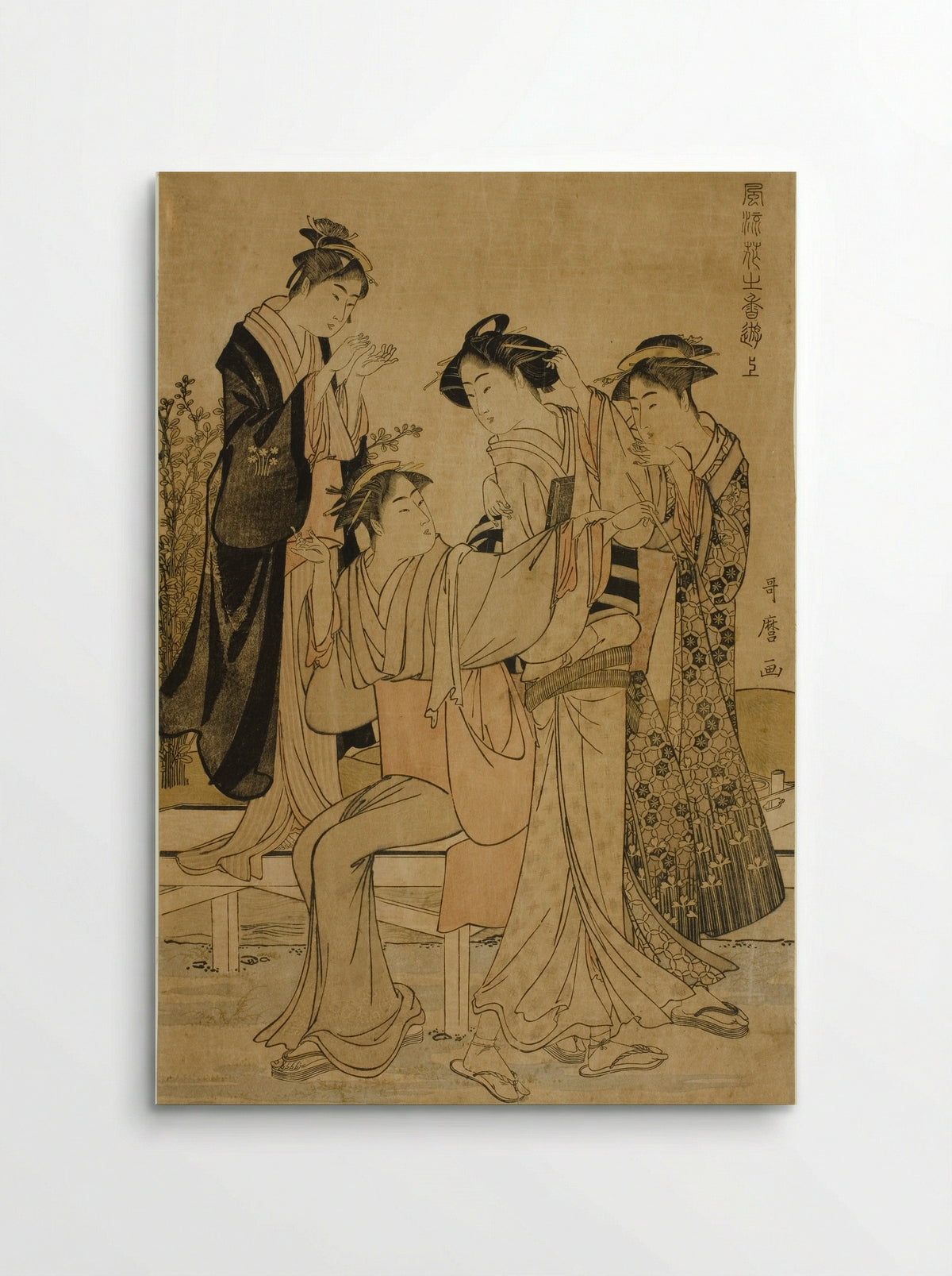 Elegant Pleasures: The Scent of Flowers, right - Kitagawa Utamaro - Poster