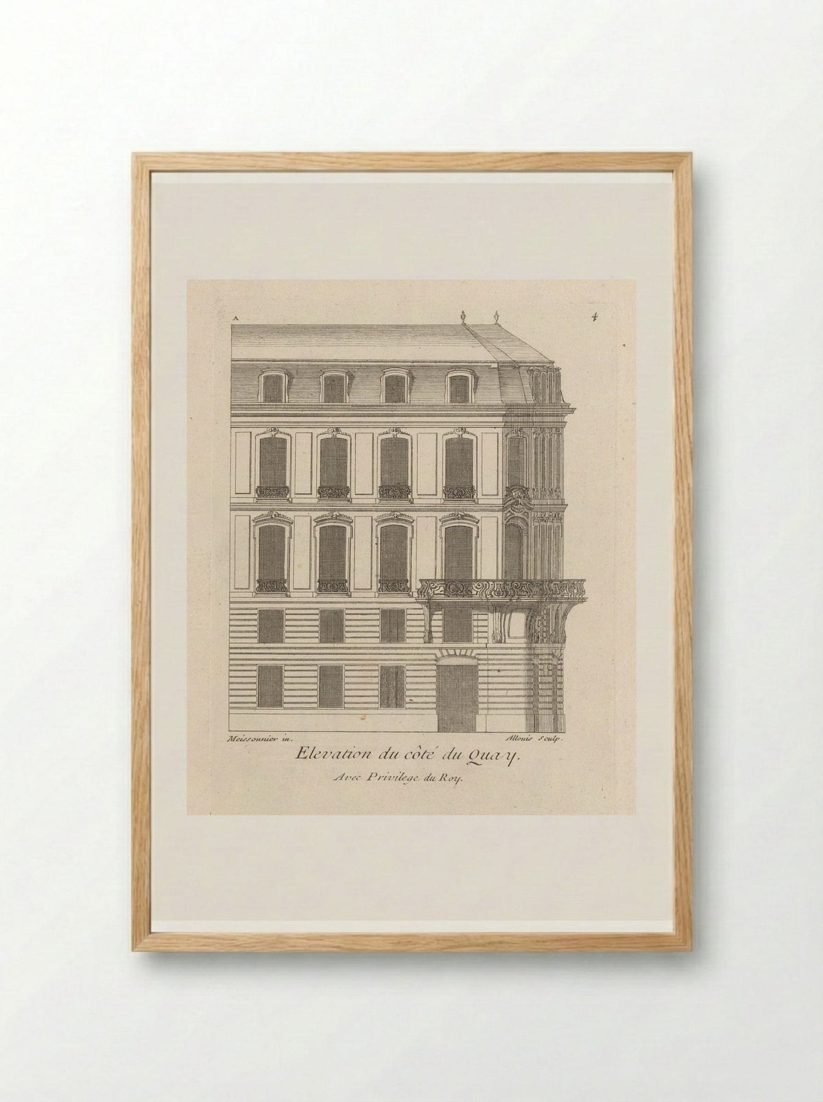 Elevation du côté du Quay - Gabriel Huquier - Framed Print Wood