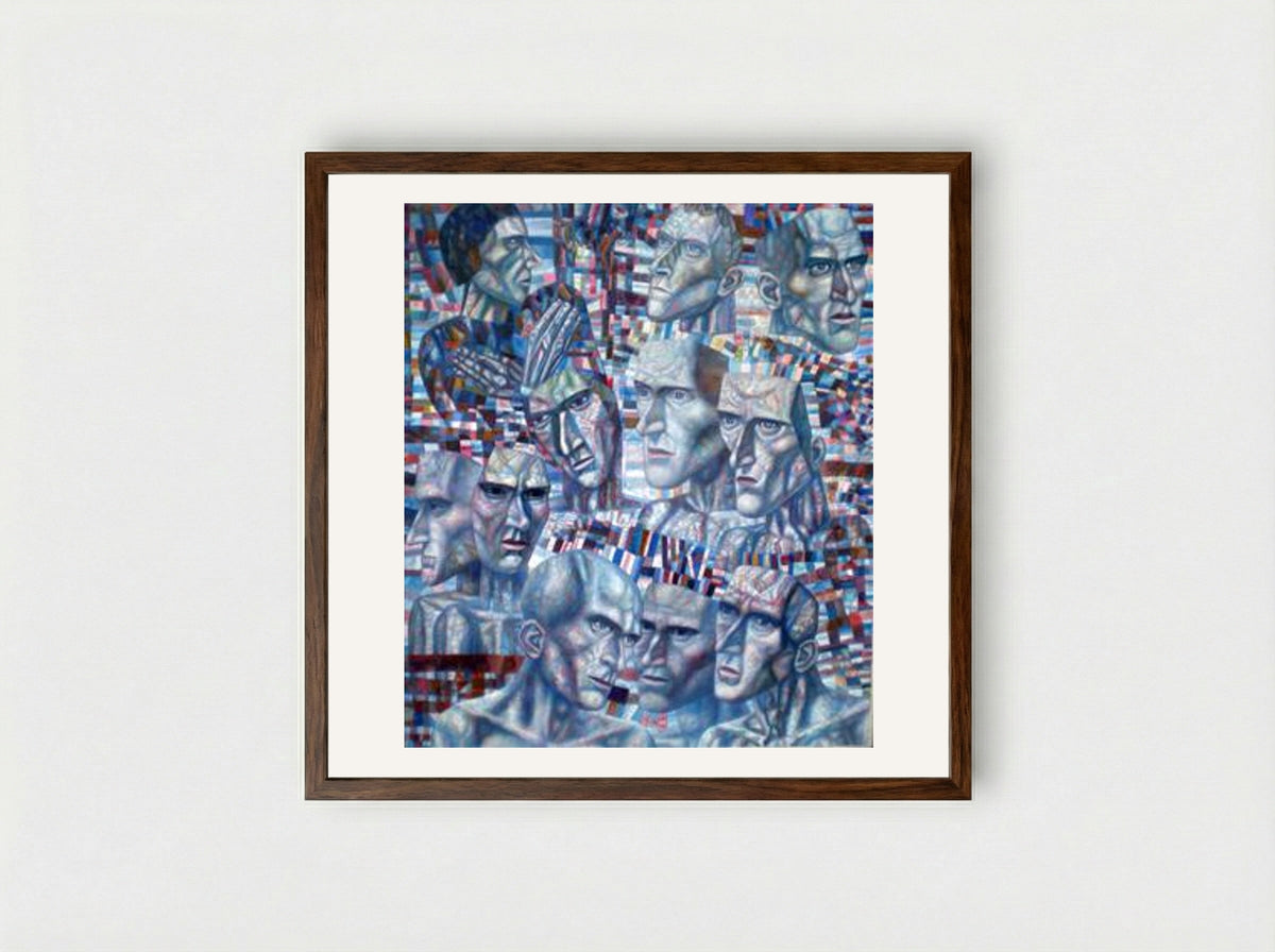 Eleven Heads - Pavel Filonov - Framed Print Dark Wood