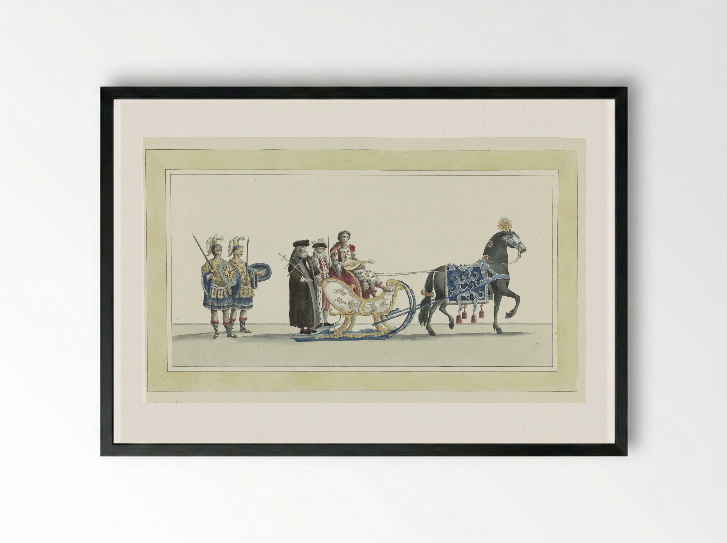 Elfde slede (Eleventh Sleigh) - Abraham Delfos - Framed Print Black