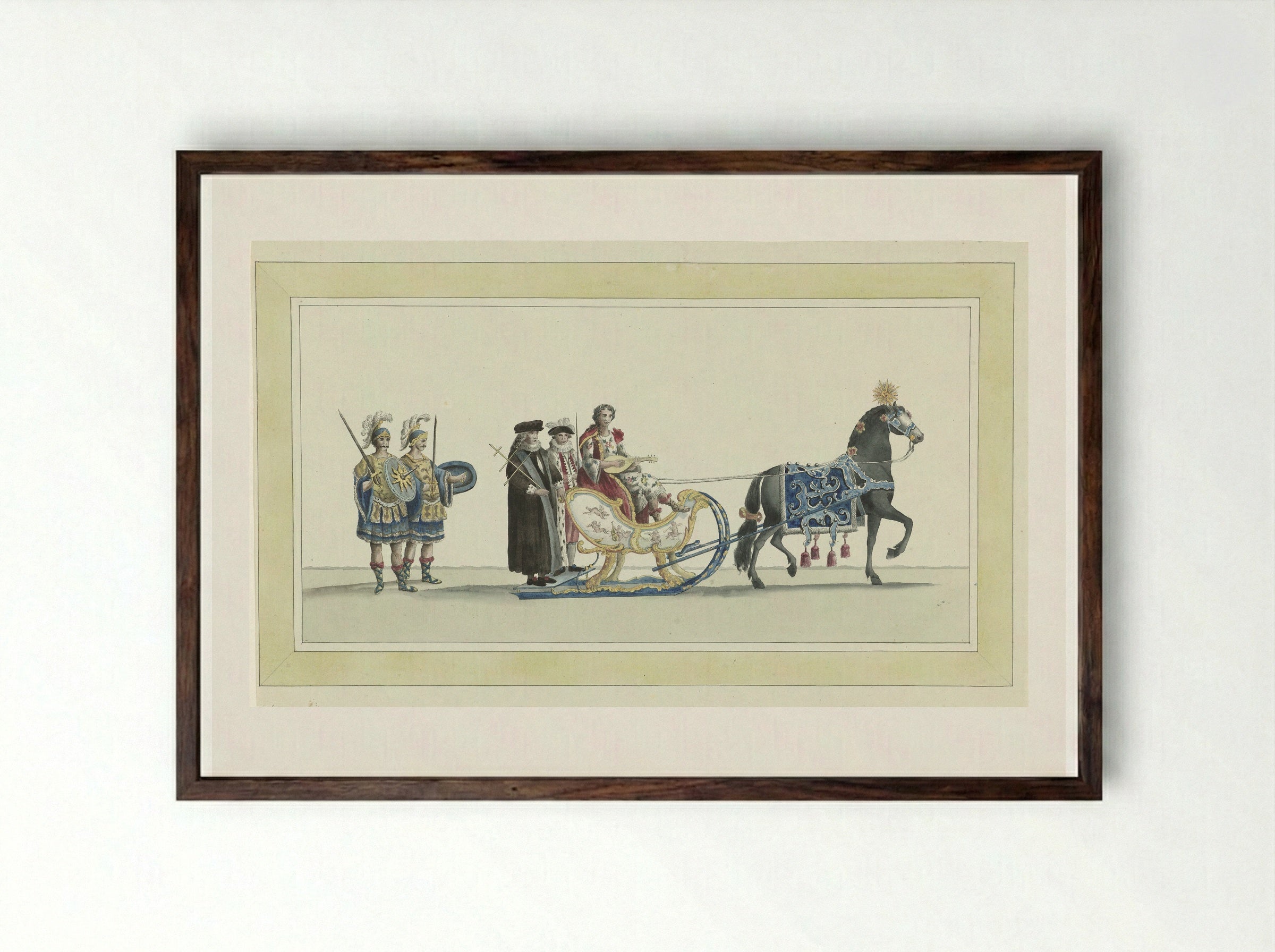 Elfde slede (Eleventh Sleigh) - Abraham Delfos - Framed Print Dark Wood