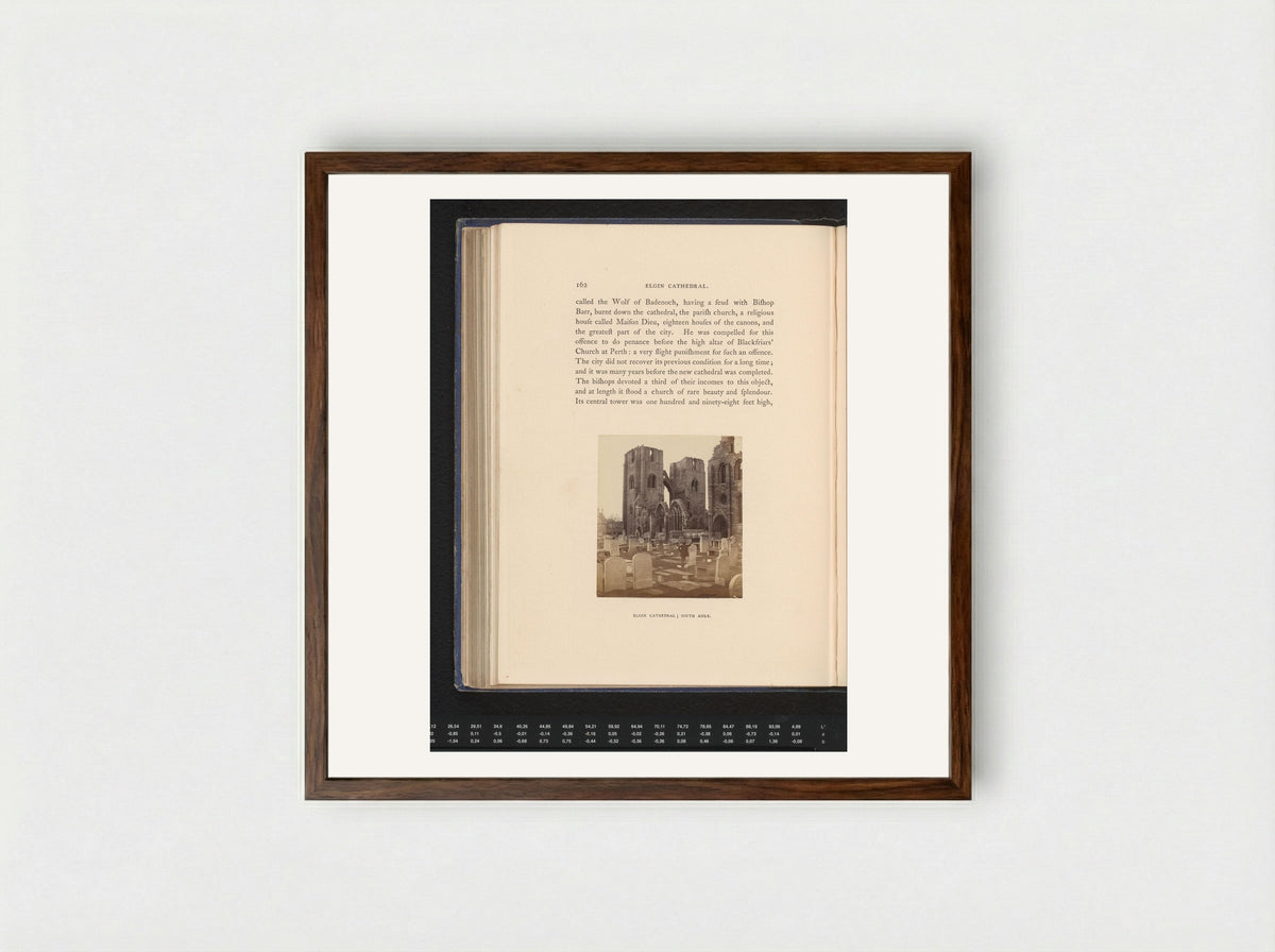 Elgin Cathedral; South Aisle - George Washington Wilson - Framed Print Dark Wood