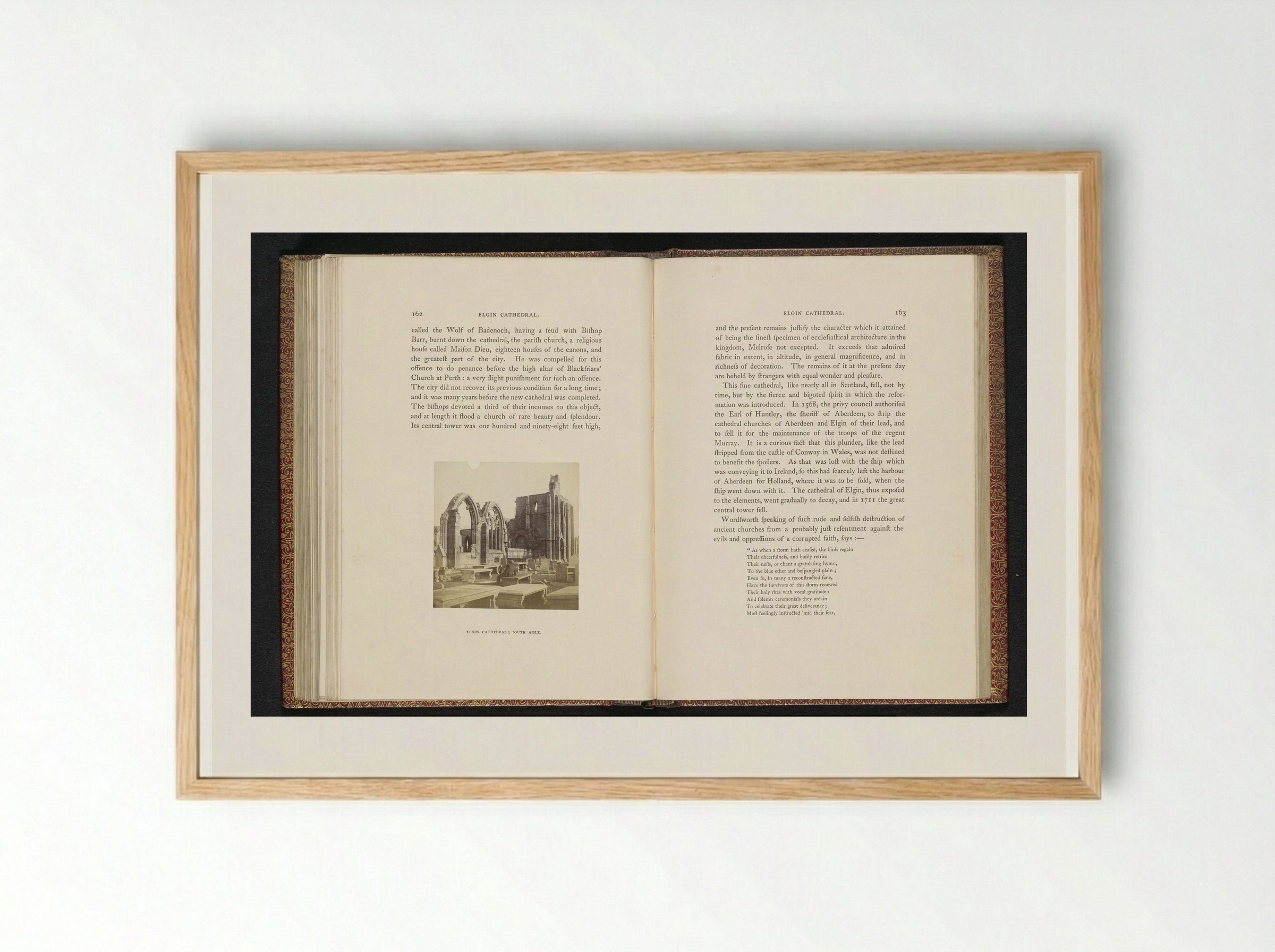 Elgin Cathedral; South Aisle - George Washington Wilson - Framed Print Wood