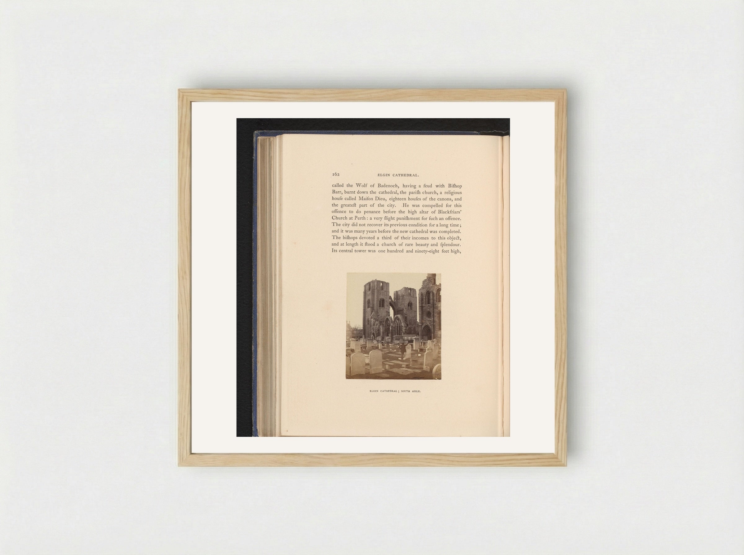 Elgin Cathedral; South Aisle - George Washington Wilson - Framed Print Wood