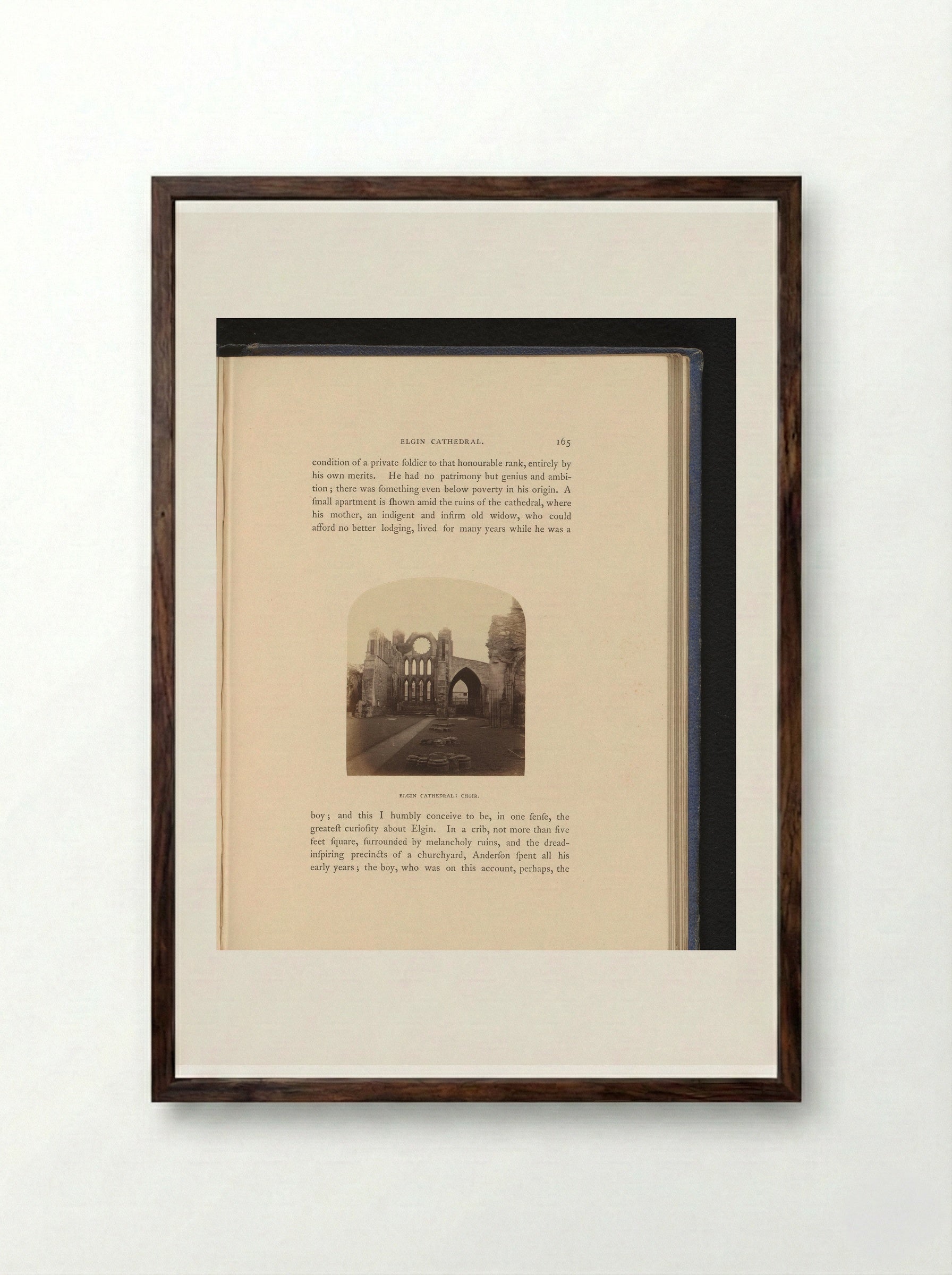 Elgin Cathedral: Choir - George Washington Wilson - Framed Print Dark Wood