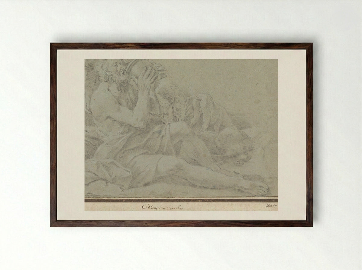 Eliëzer en Rebekka - Sebastiano Conca - Framed Print Dark Wood