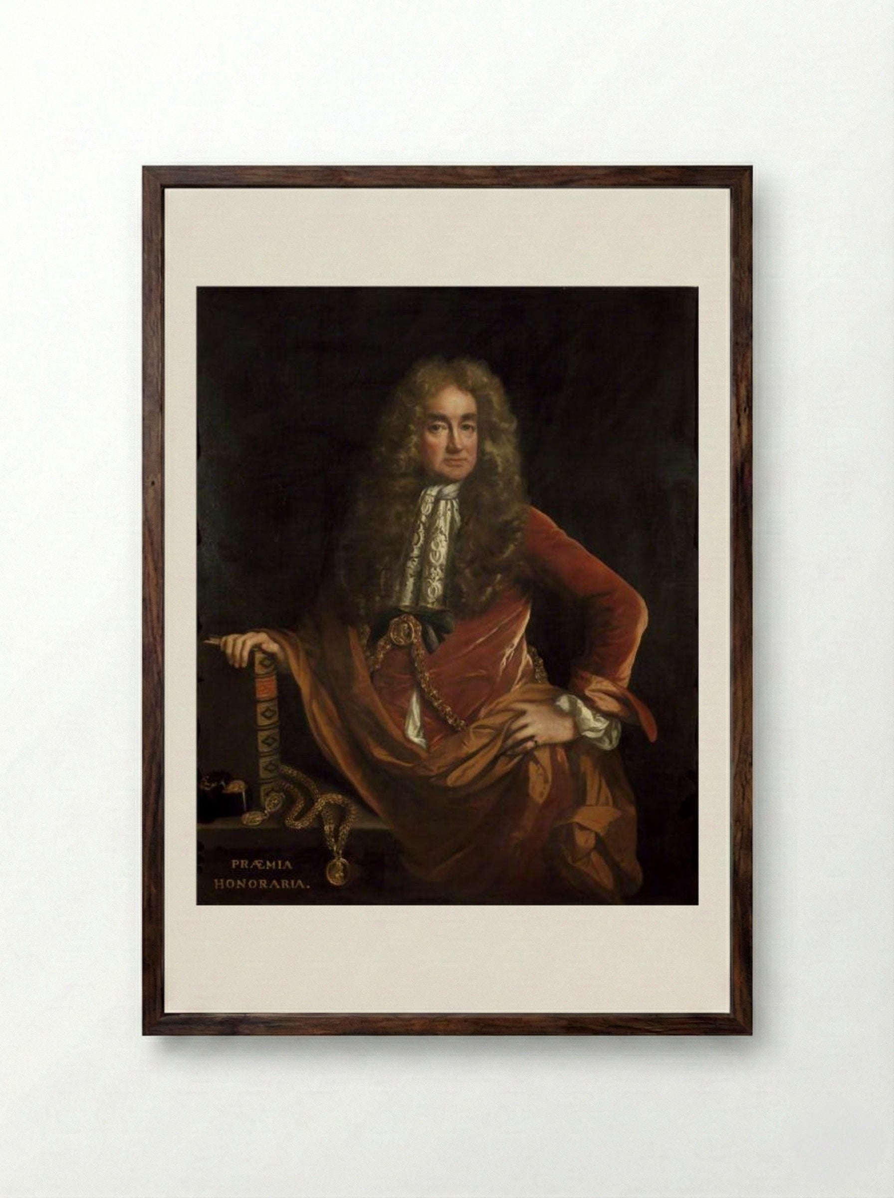 Elias Ashmole - John Riley - Framed Print Dark Wood