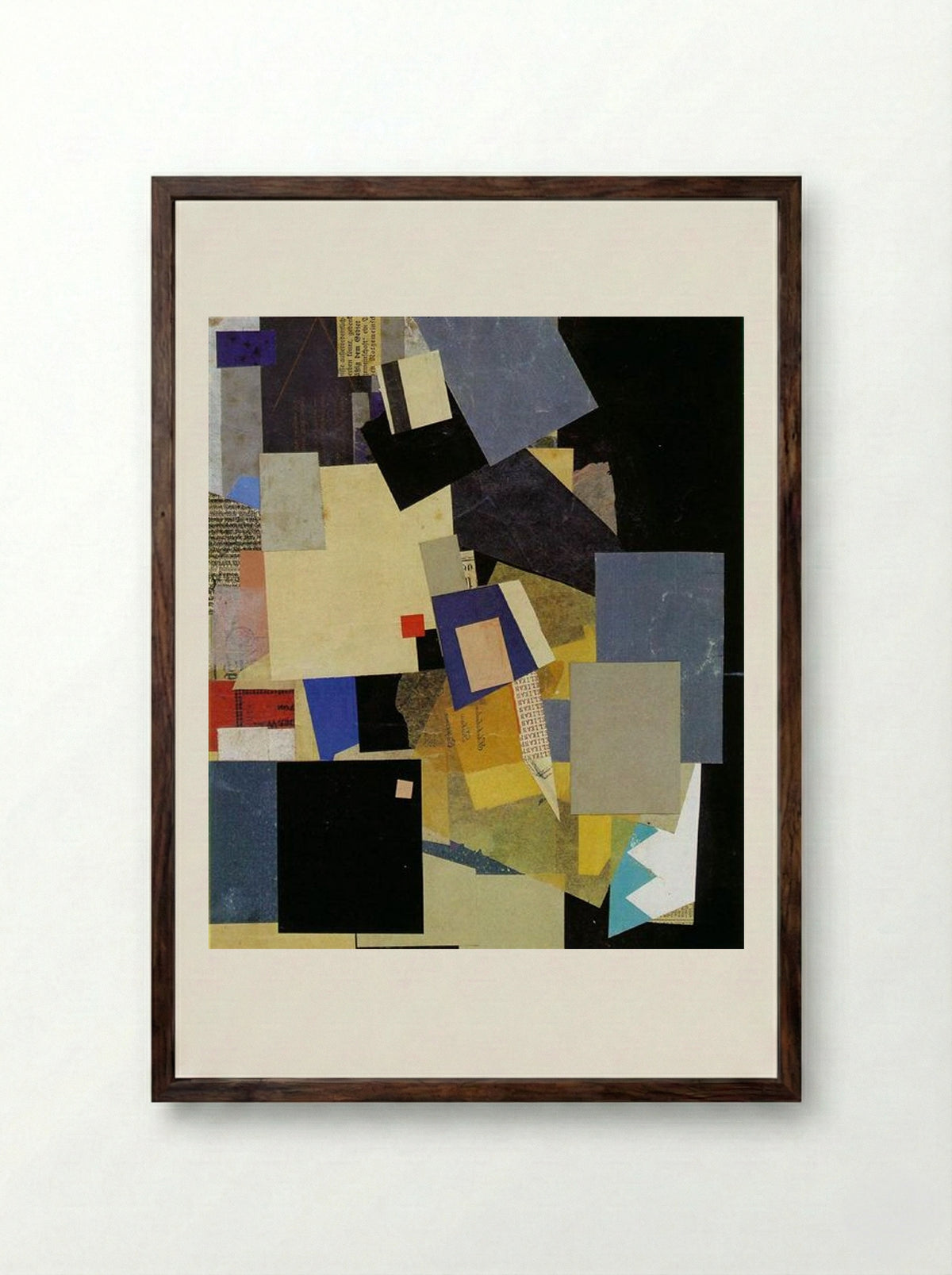 Elikan - Kurt Schwitters - Framed Print Dark Wood