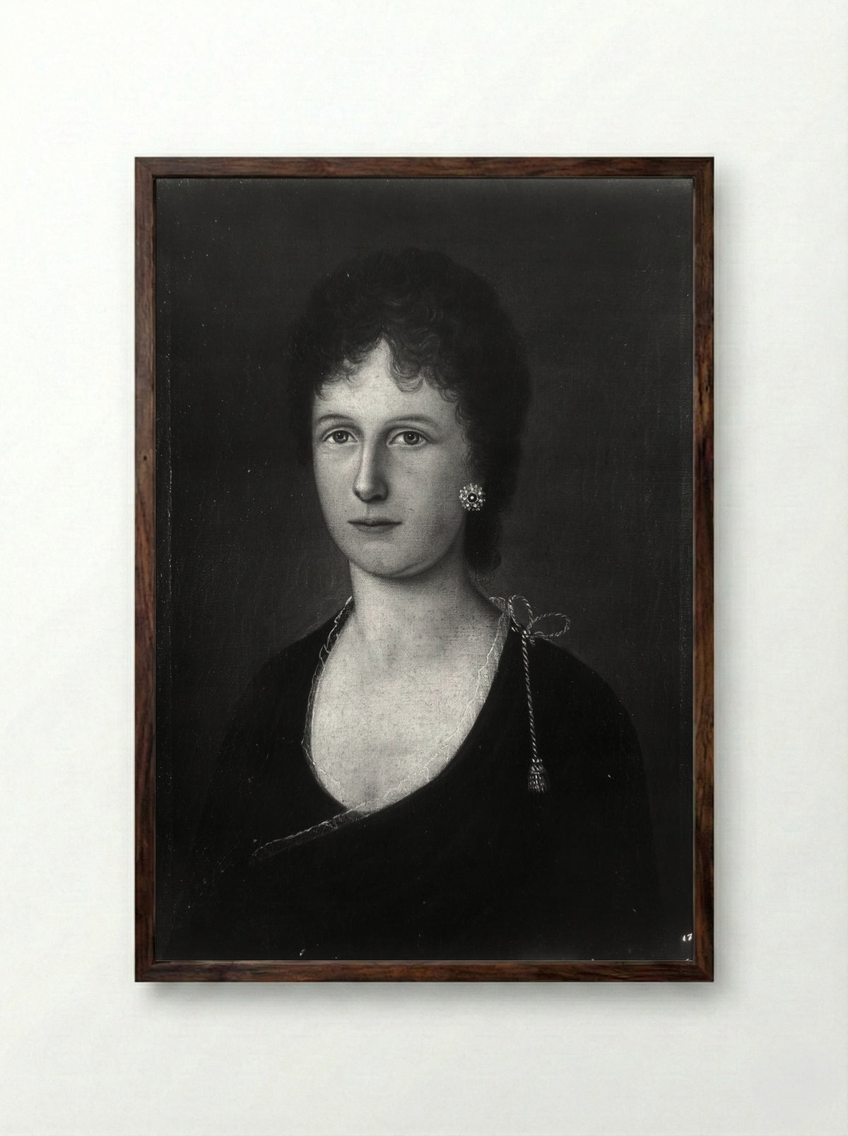 Elizabeth Grant Bankson Beatty (Mrs. James Beatty) - Joshua Johnson - Framed Print Dark Wood