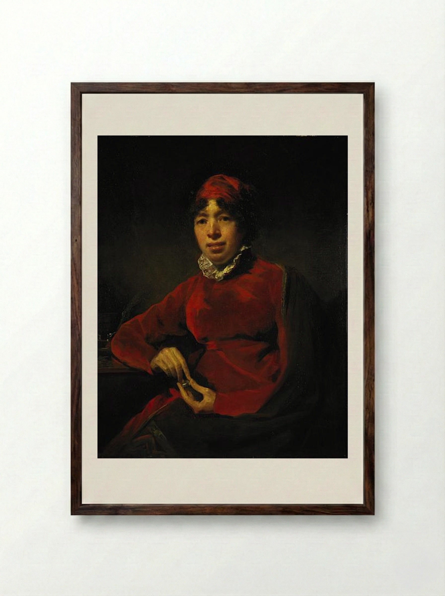 Elizabeth Hamilton - Henry Raeburn - Framed Print Dark Wood