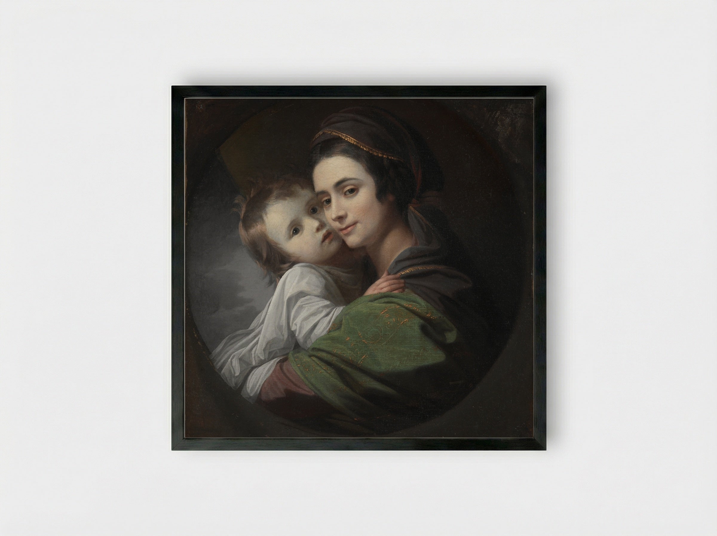 Elizabeth Shewell West and Her Son, Raphael - Benjamin West - Framed Print Black