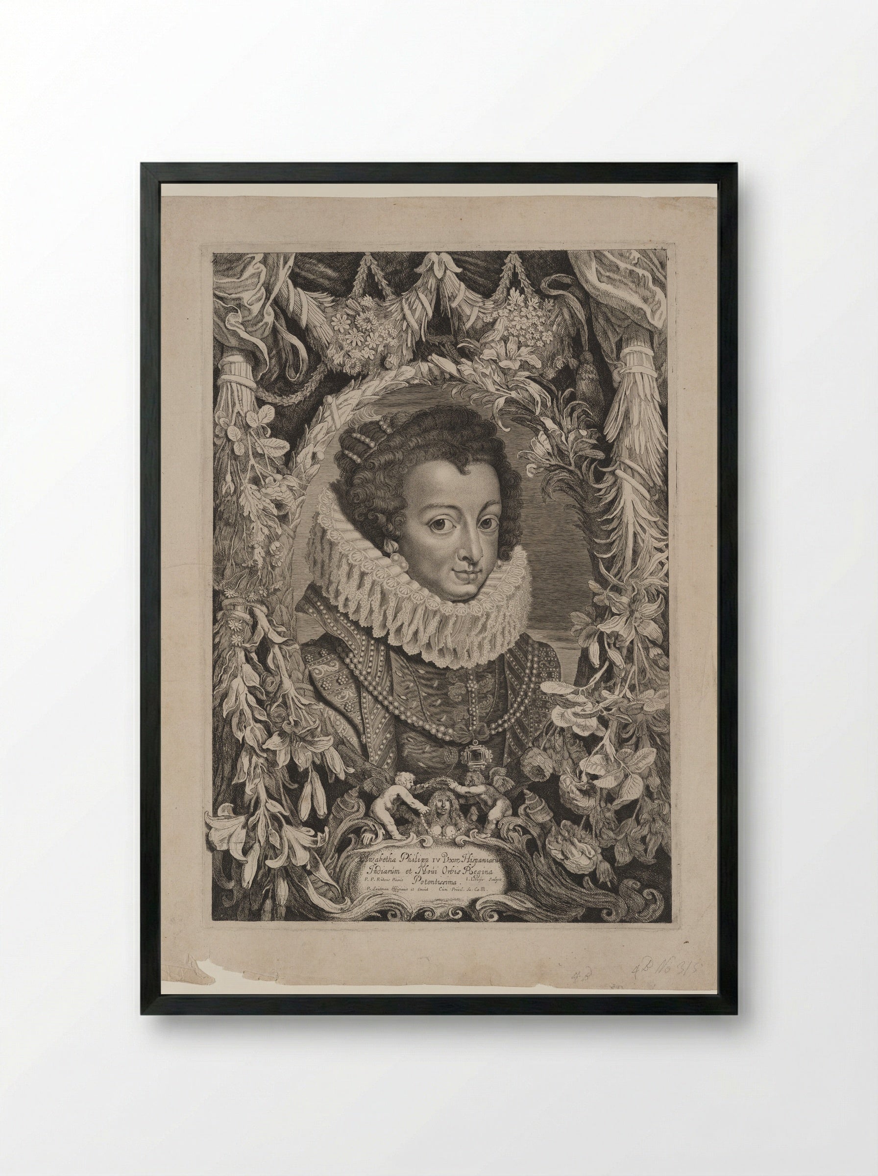 Elizabeth of Bourbon, Queen of Spain - Jacob Louÿs - Framed Print Black