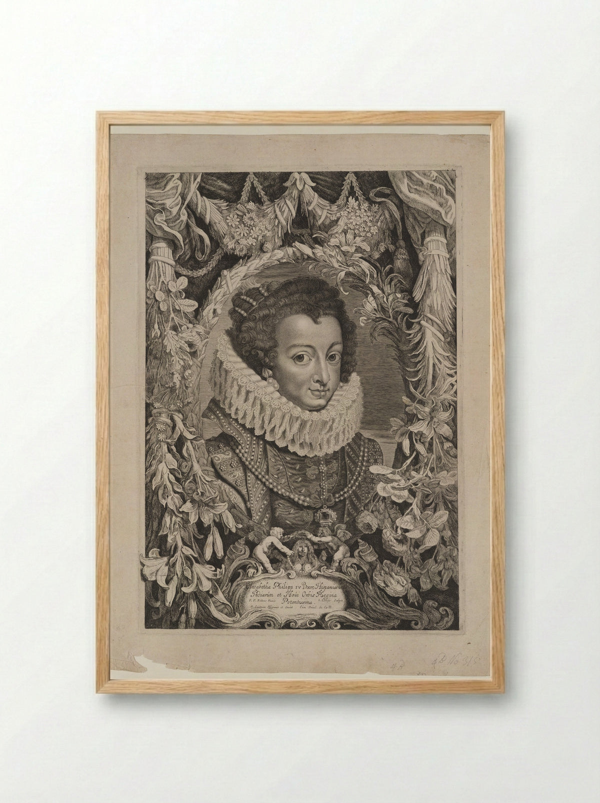 Elizabeth of Bourbon, Queen of Spain - Jacob Louÿs - Framed Print Wood