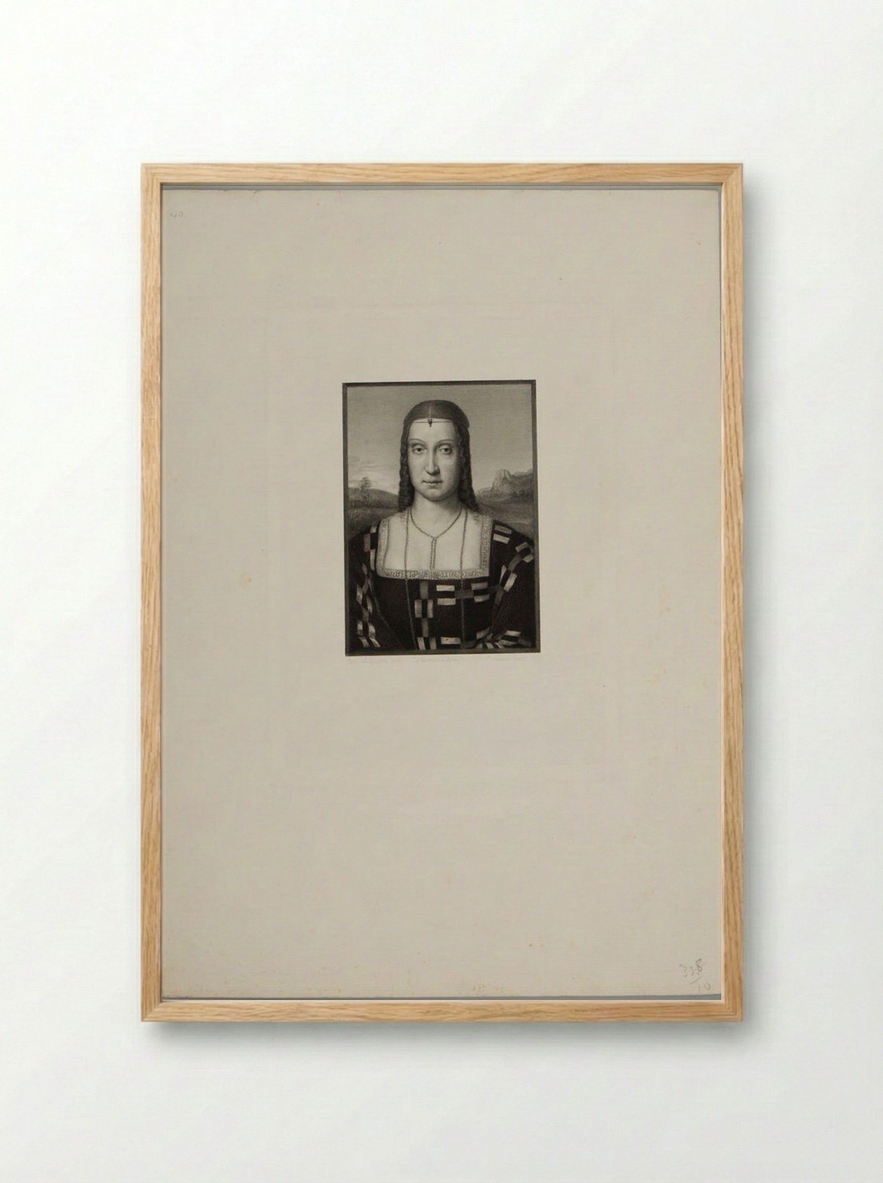 Elizabeth, wife of Guidobaldo da Montefeltro, duke of Urbino - François de Meersman - Framed Print Wood