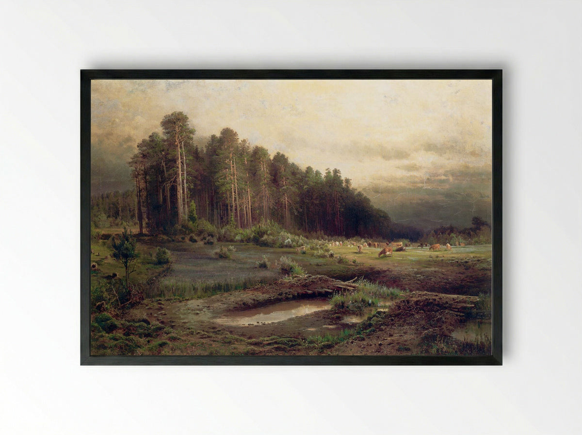 Elk Island in Sokolniki - Aleksey Savrasov - Framed Print Black