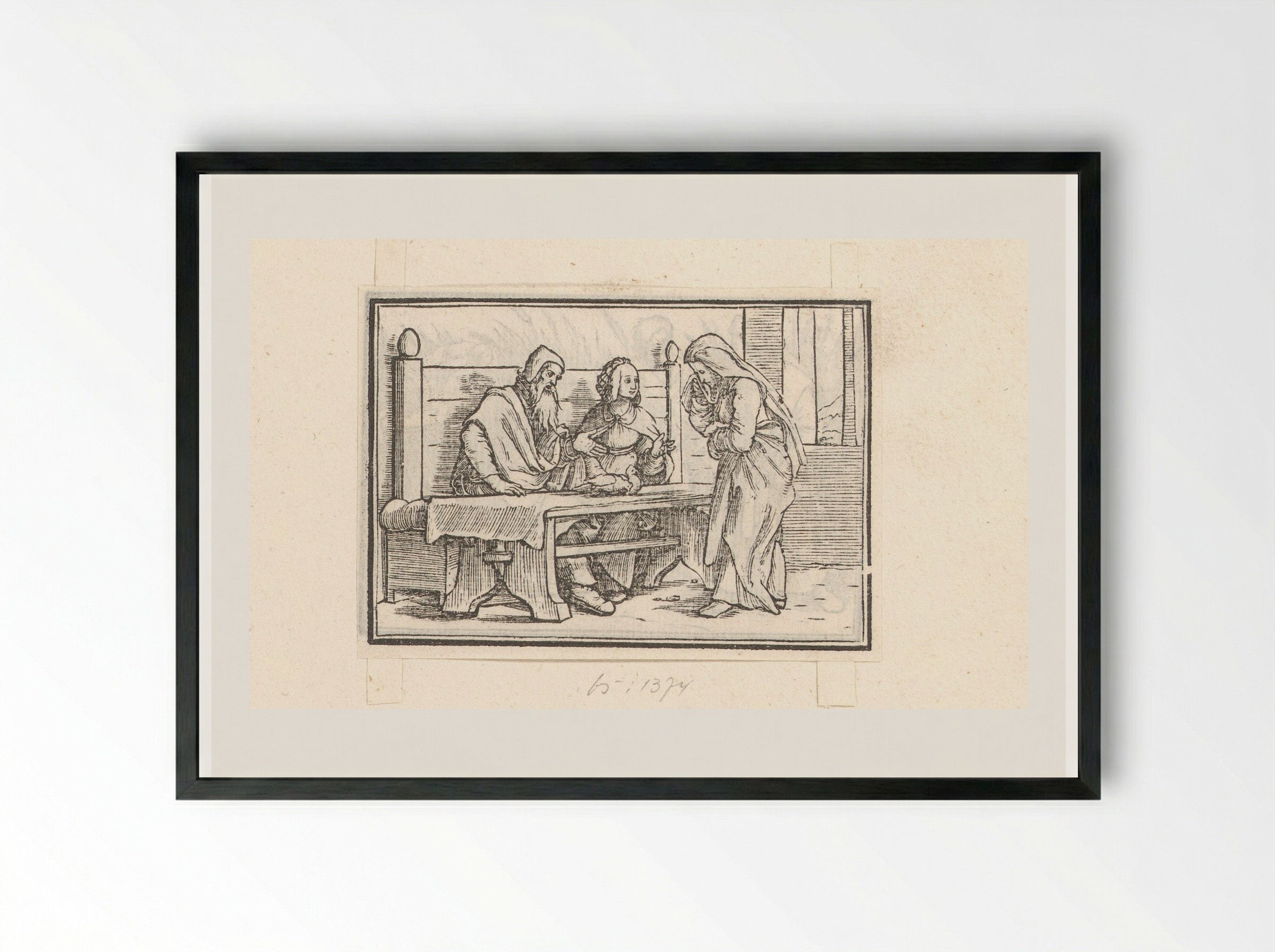 Elkana Asks Why Hannah Weeps - Veit Rudolf Specklin - Framed Print Black