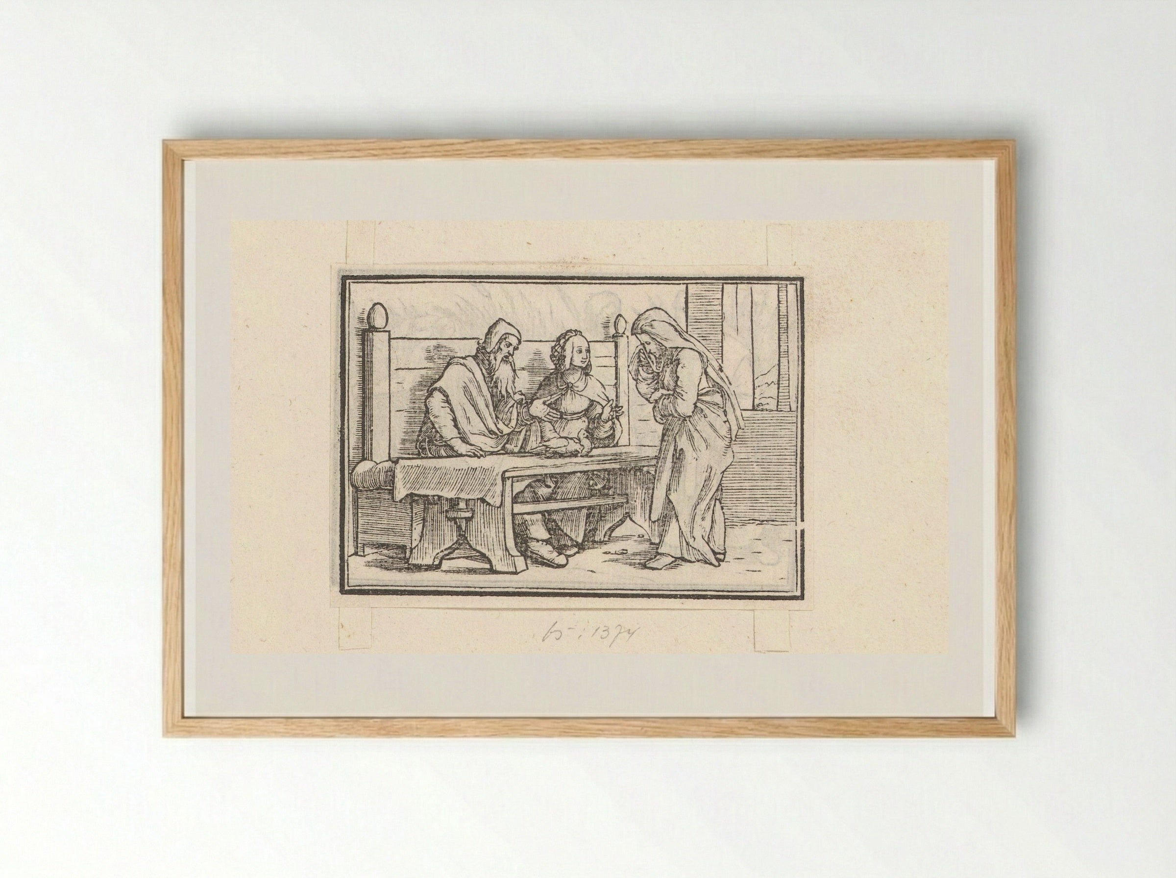 Elkana Asks Why Hannah Weeps - Veit Rudolf Specklin - Framed Print Wood
