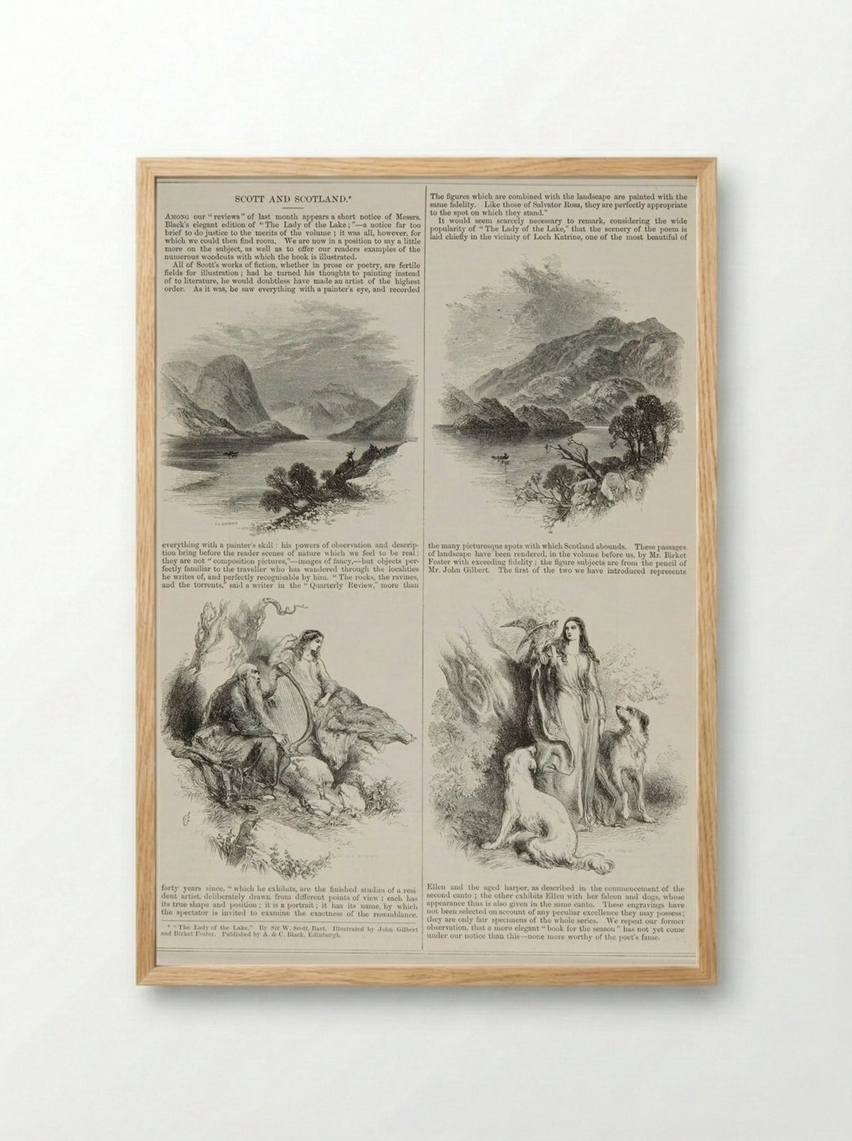 Ellen and the Harper - Josiah Wood Whymper - Framed Print Wood