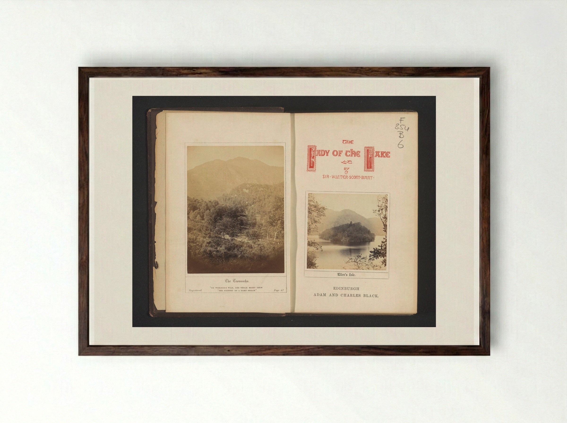 Ellen's Isle in Loch Katrine - George Washington Wilson - Framed Print Dark Wood