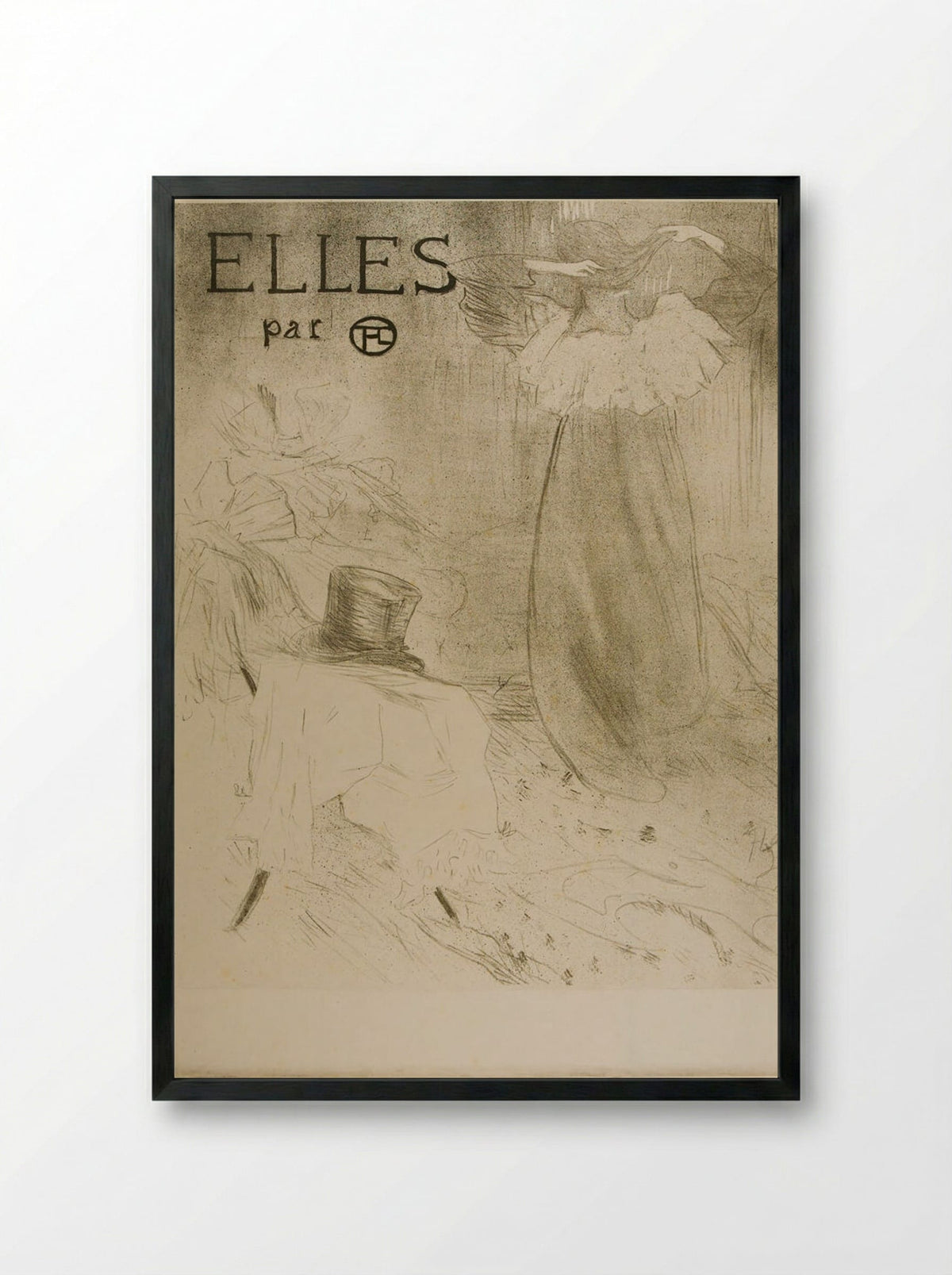 Elles: Front Cover - Henri de Toulouse-Lautrec - Framed Print Black