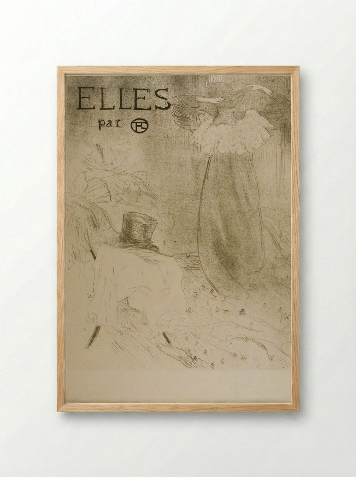 Elles: Front Cover - Henri de Toulouse-Lautrec - Framed Print Wood