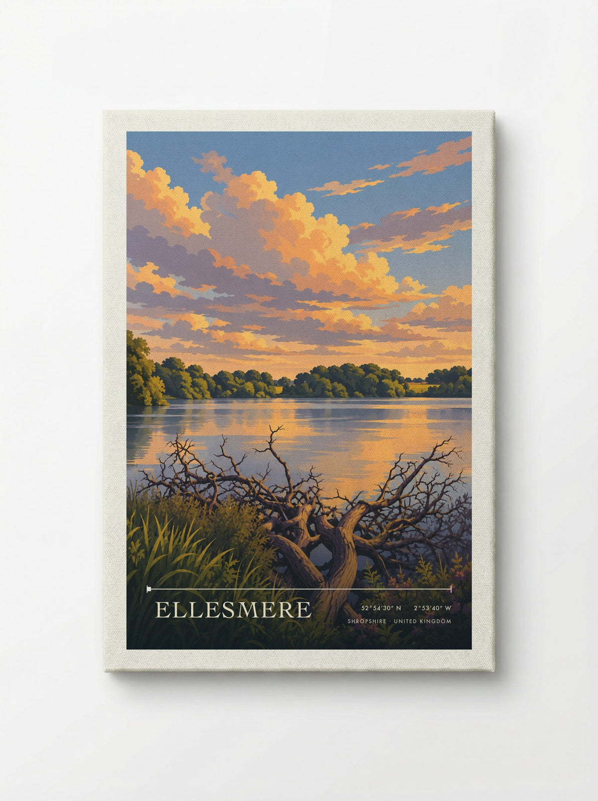 Ellesmere, Shropshire | Travel Poster - Canvas