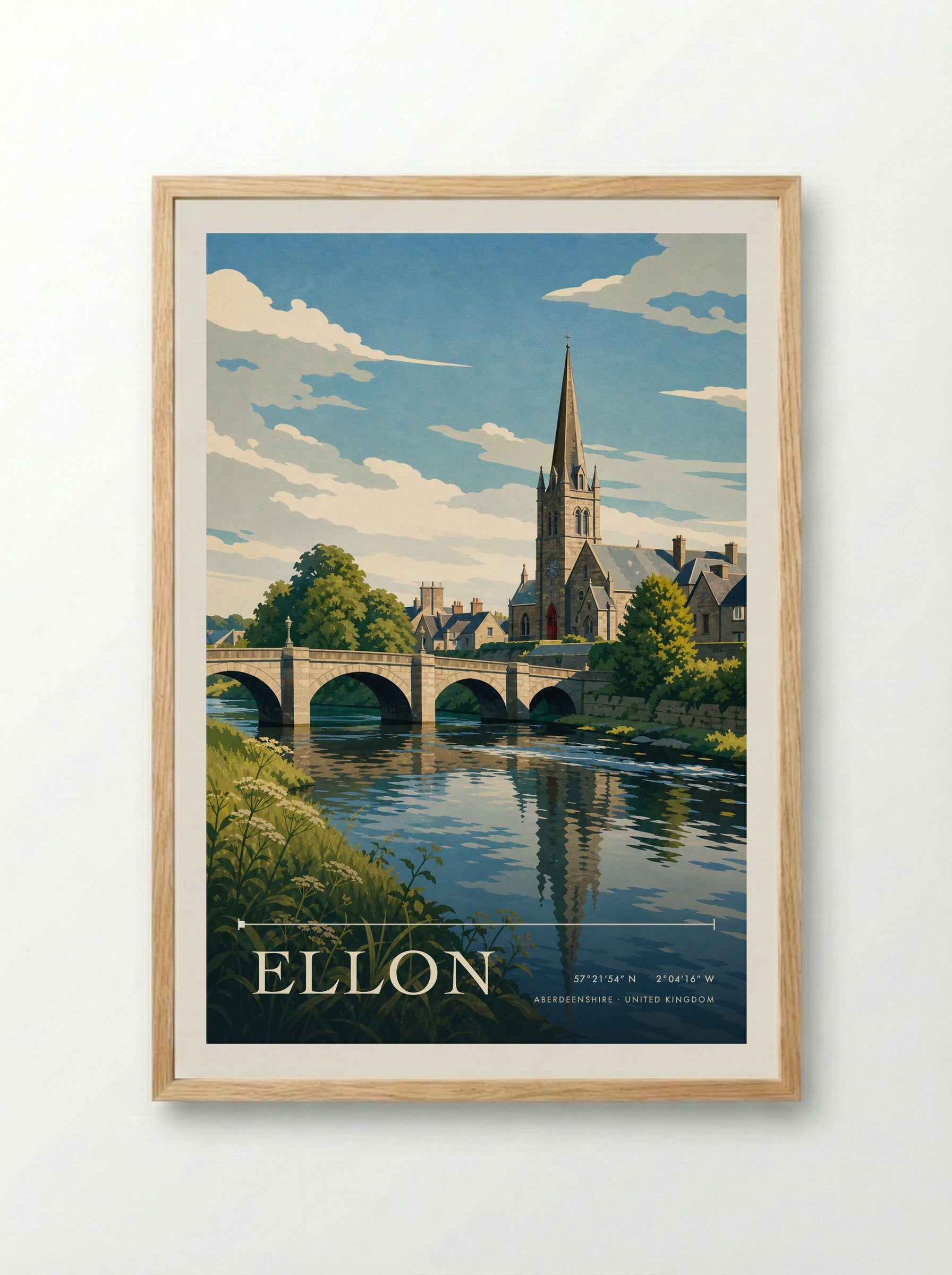 Ellon Aberdeenshire United Kingdom Travel Poster - Framed Print Wood