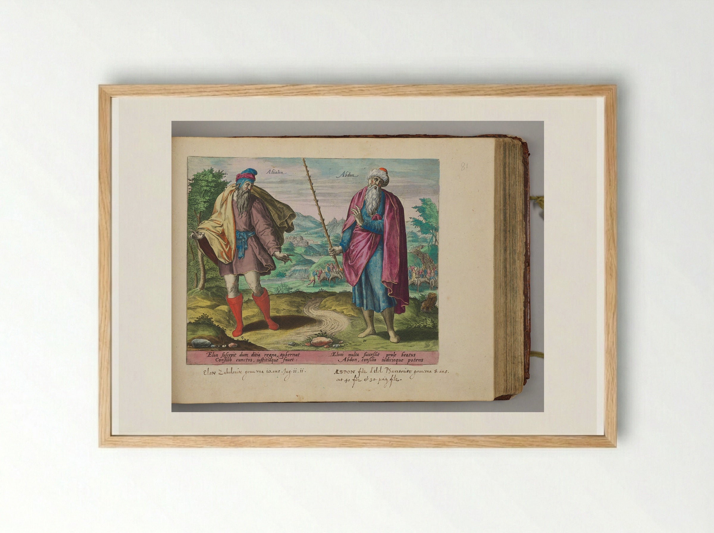 Elon and Abdon - Hans Collaert the Elder - Framed Print Wood