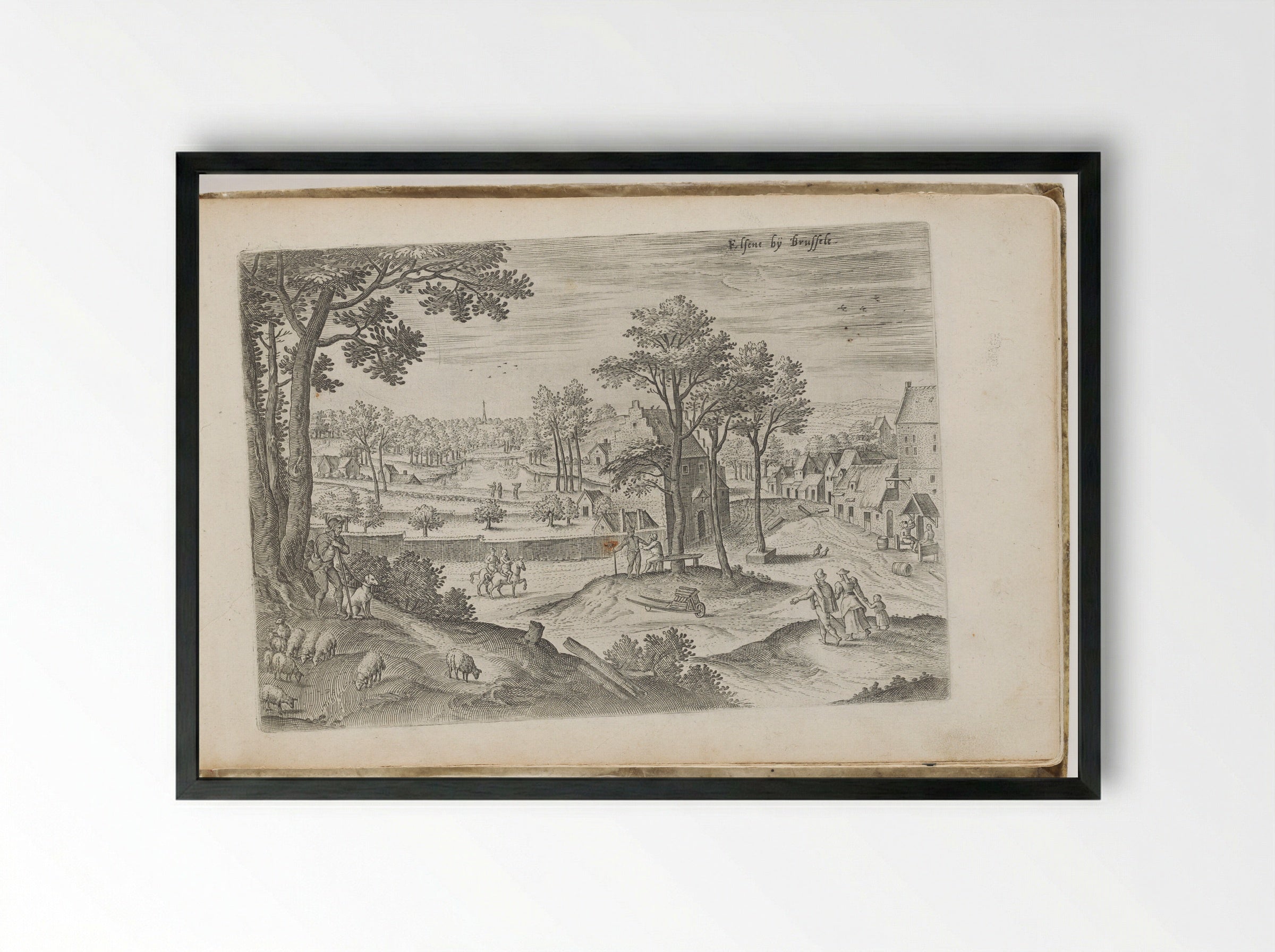 Elsens bij Brussels - Hans Collaert the Elder - Framed Print Black
