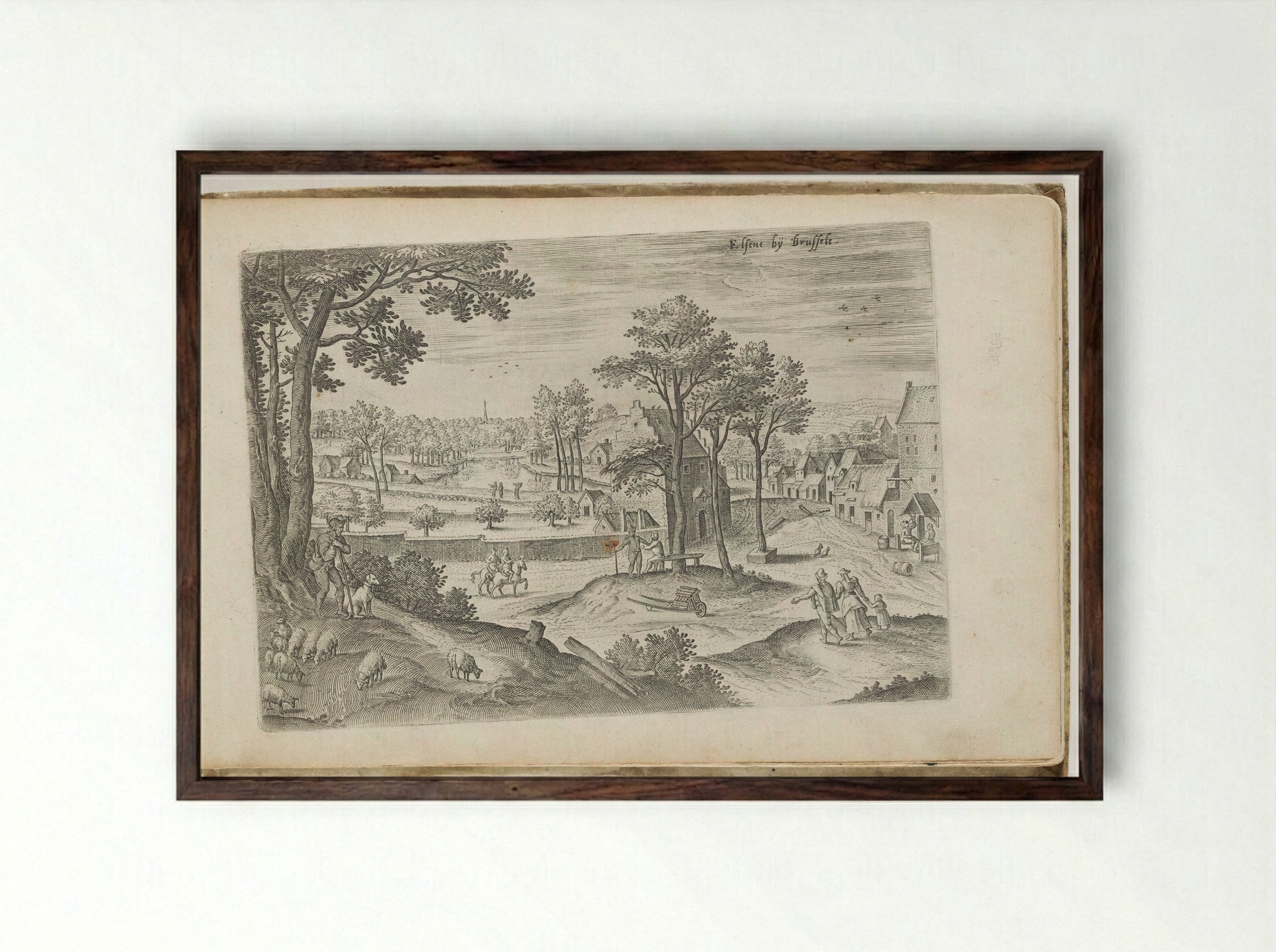 Elsens bij Brussels - Hans Collaert the Elder - Framed Print Dark Wood