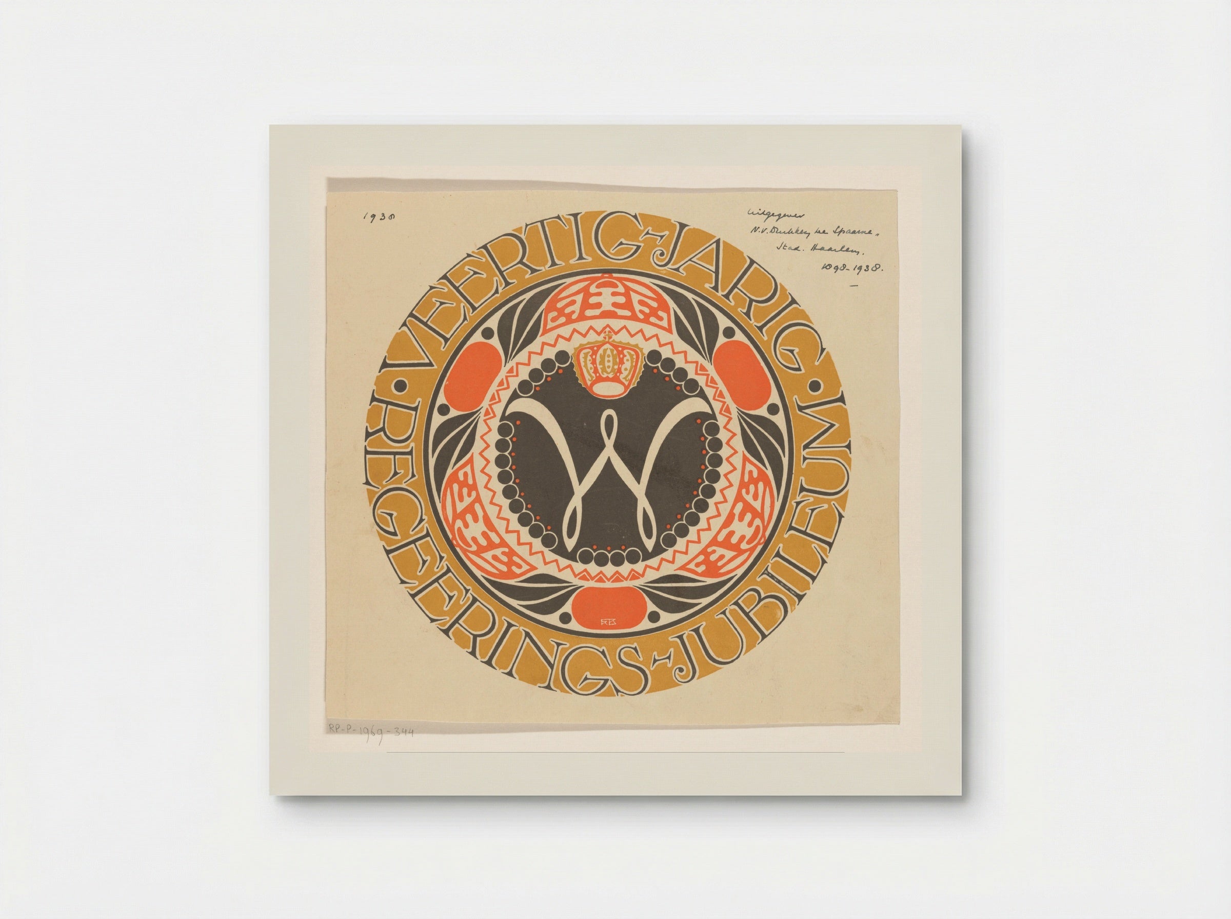 Emblem for the Fortieth Anniversary of the Reign of Queen Wilhelmina - Carel Adolph Lion Cachet - Poster