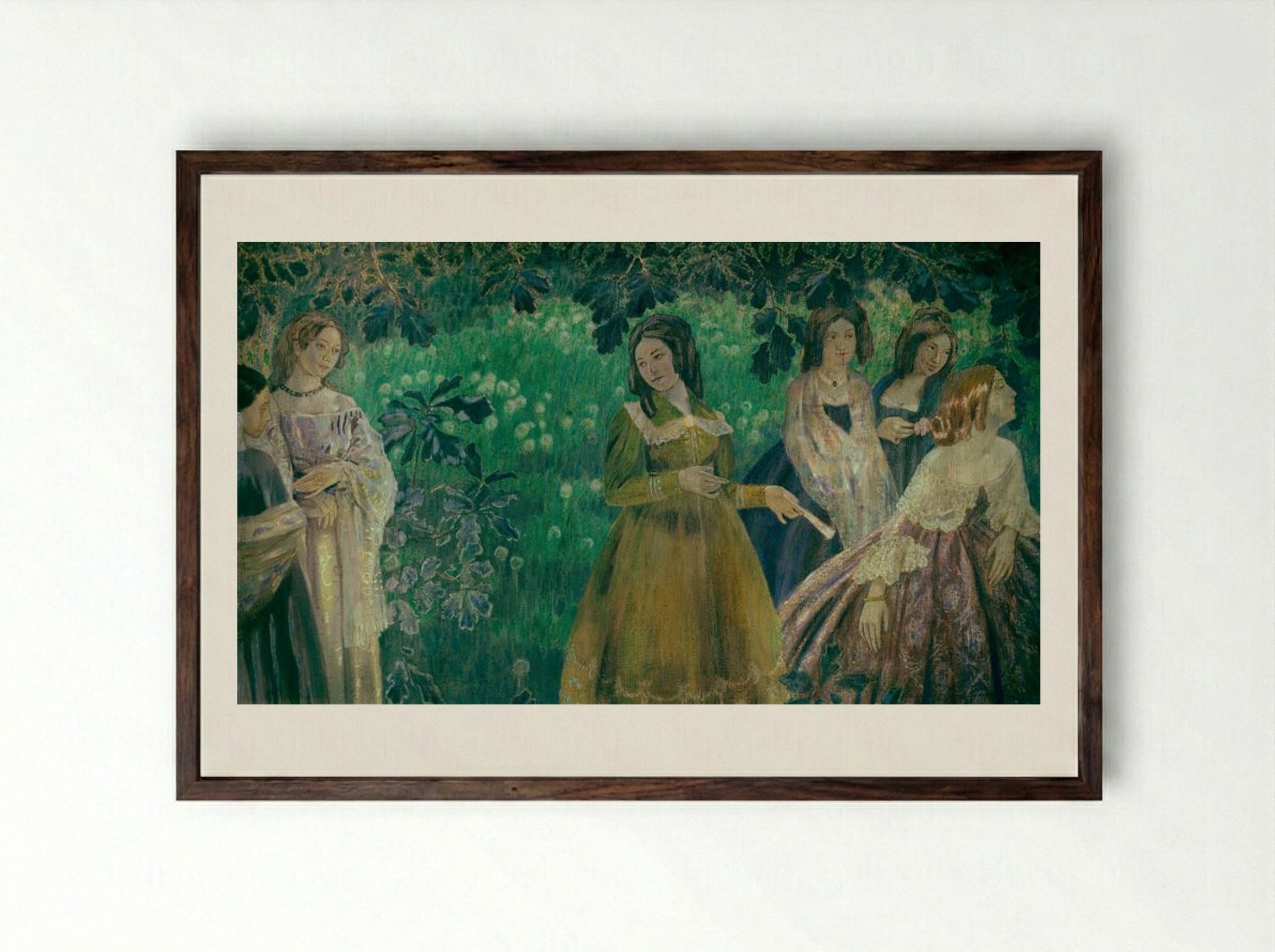 Emerald Necklace - Victor Borisov-Musatov - Framed Print Dark Wood