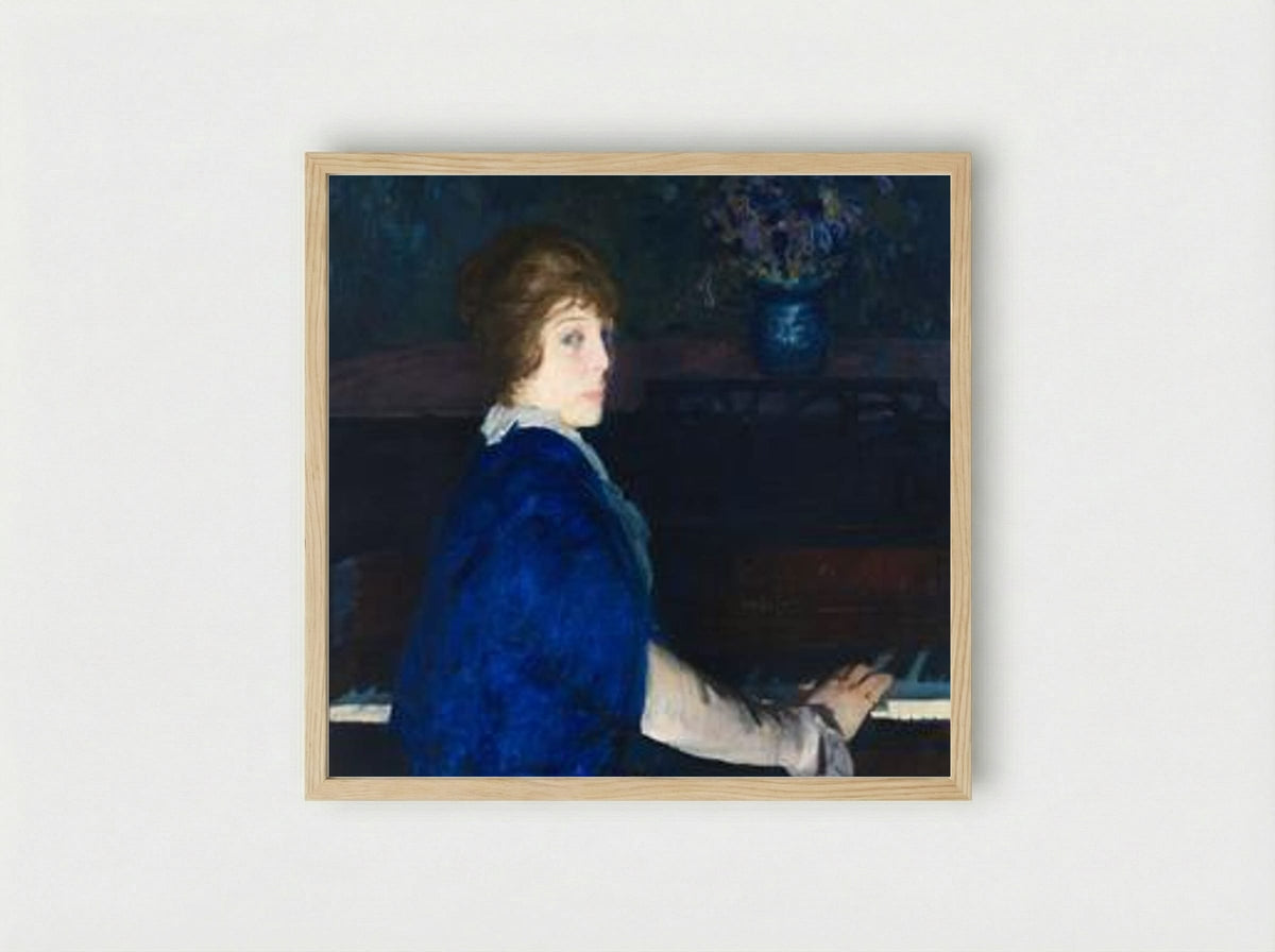 Emma at the Piano - George Bellows - Framed Print Wood