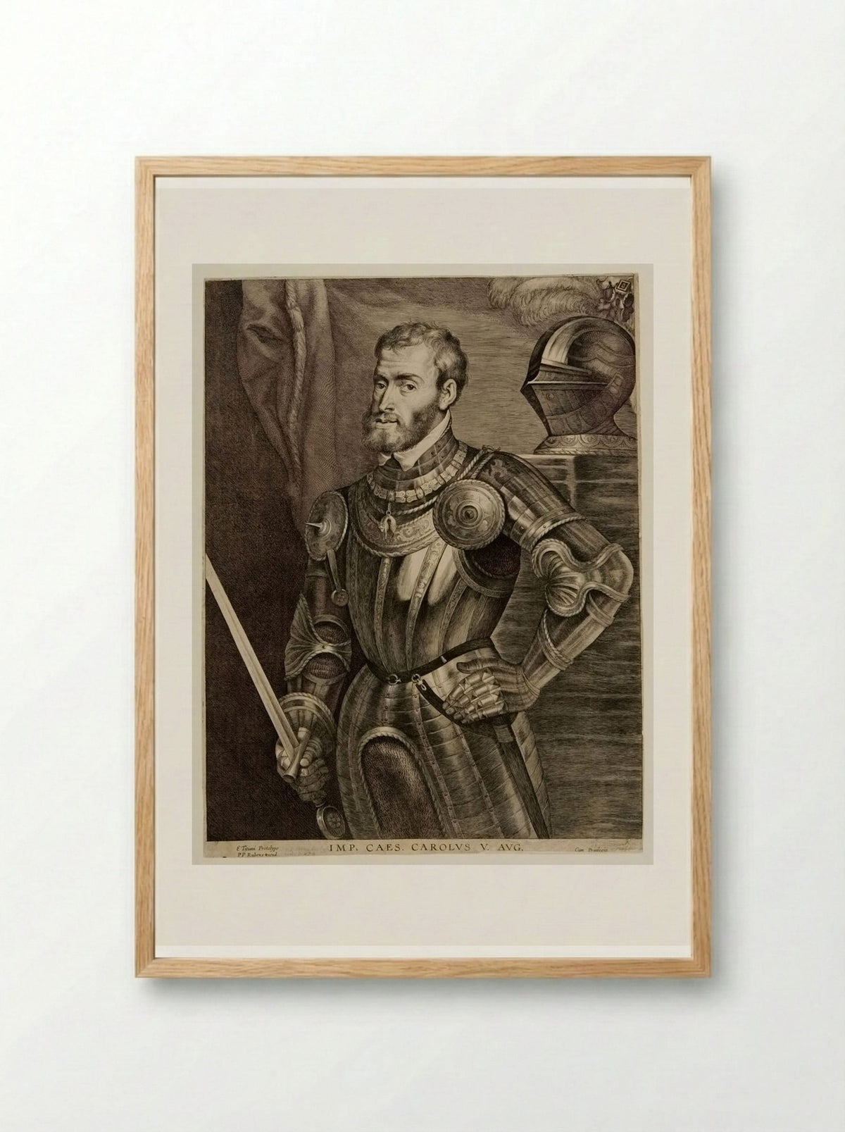 Emperor Charles V - Lucas Vorsterman I - Framed Print Wood