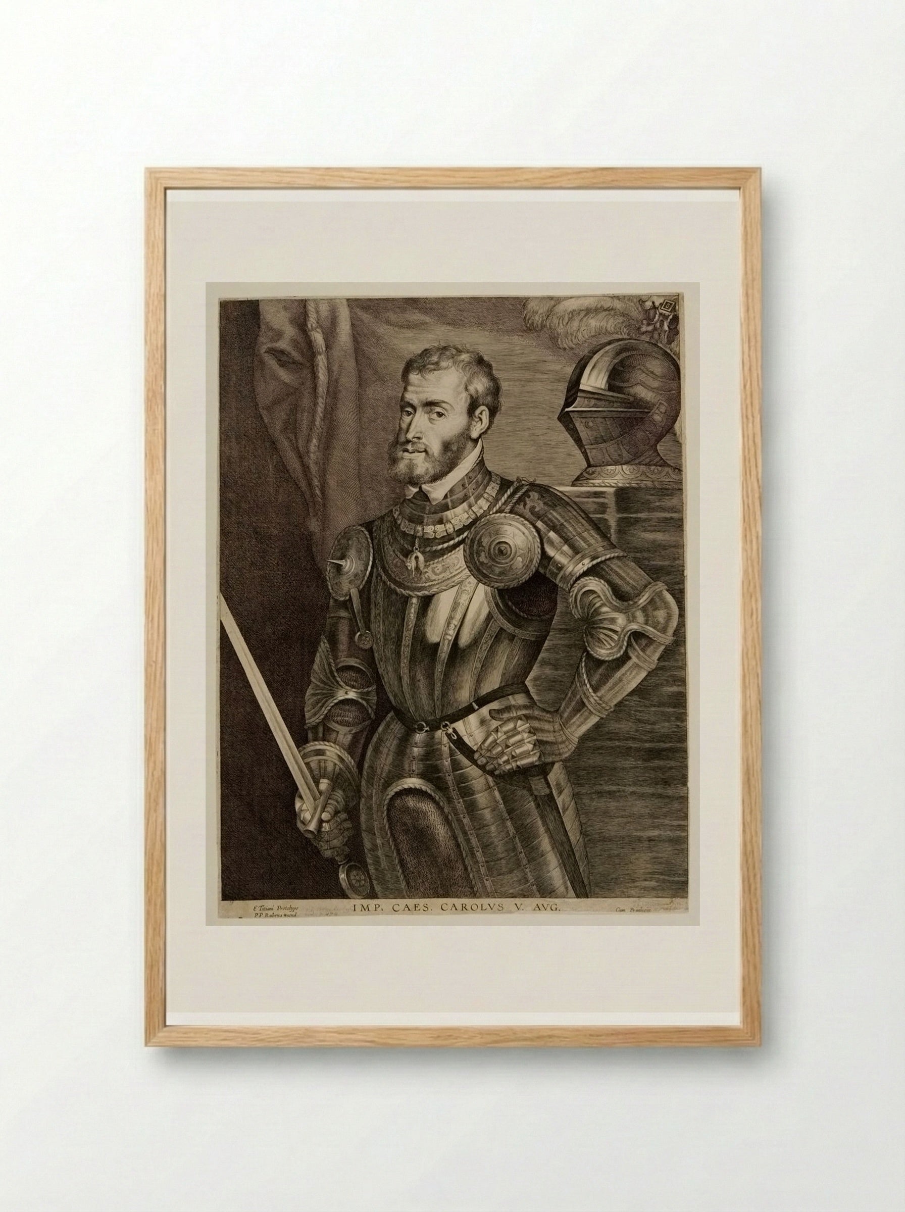 Emperor Charles V - Lucas Vorsterman I - Framed Print Wood