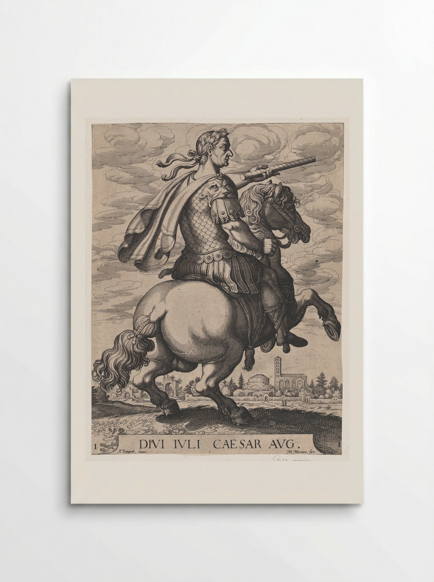 Emperor Julius Caesar on Horseback - Antonio Tempesta - Poster