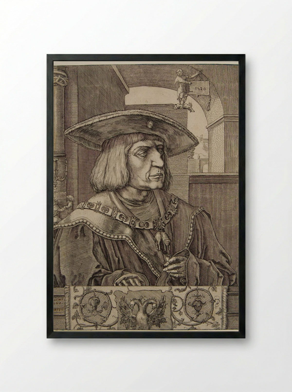 Emperor Maximilian I - Jan Müller - Framed Print Black