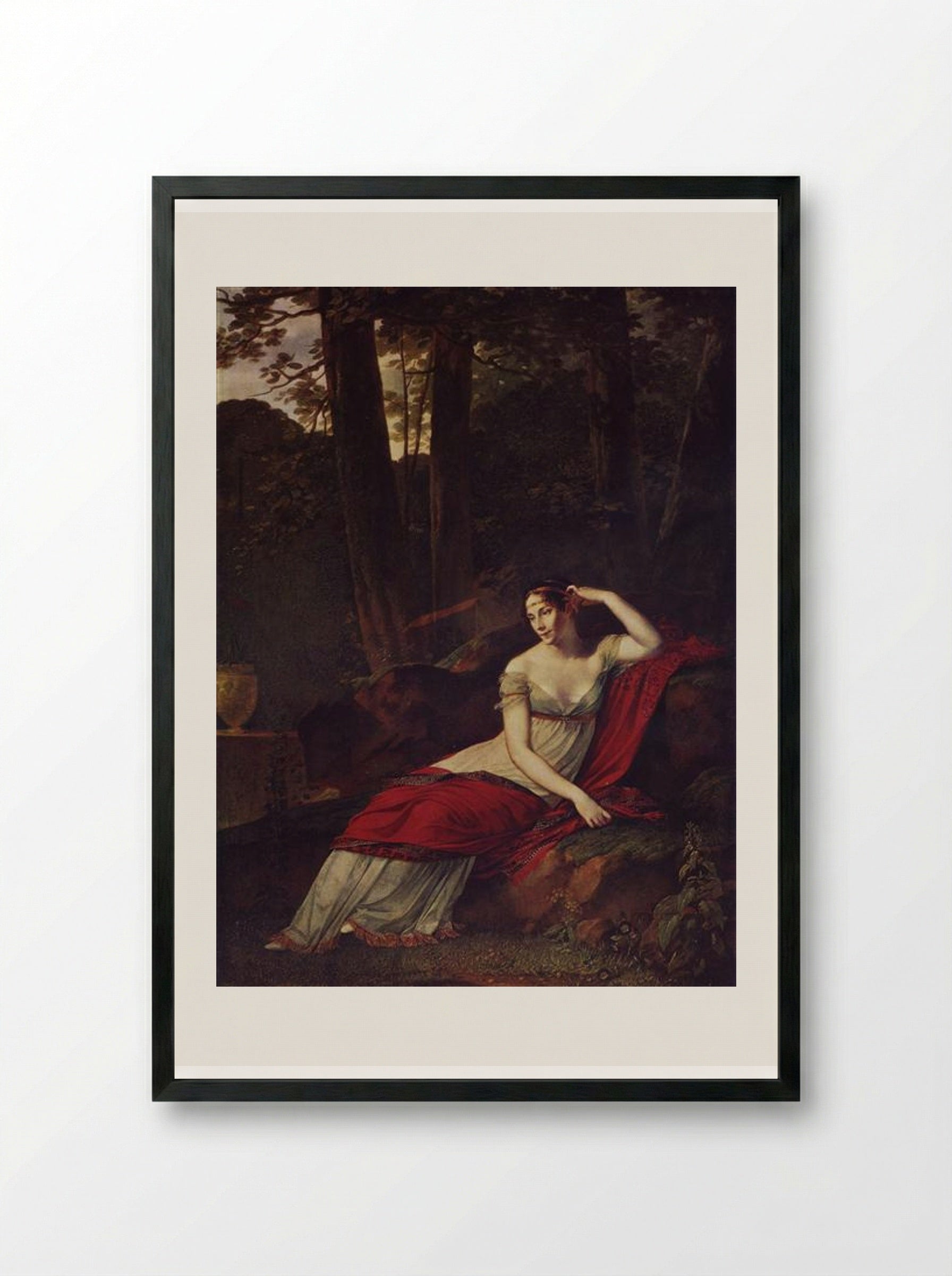 Empress Josephine in the Park at Malmaison - Pierre-Paul Prud'hon - Framed Print Black
